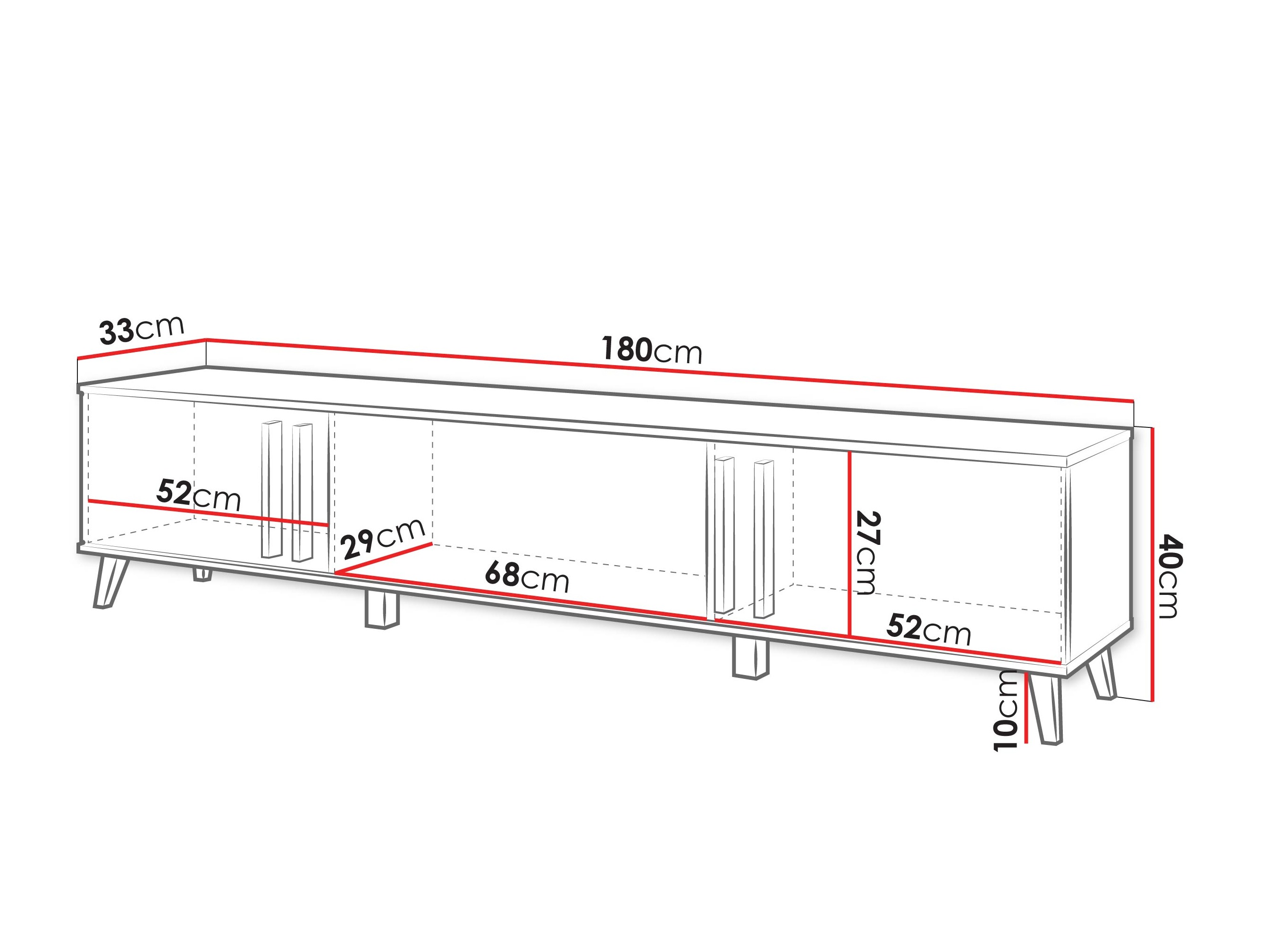 TV-meubel Temora 101 (Artisan eiken + Grafiet)