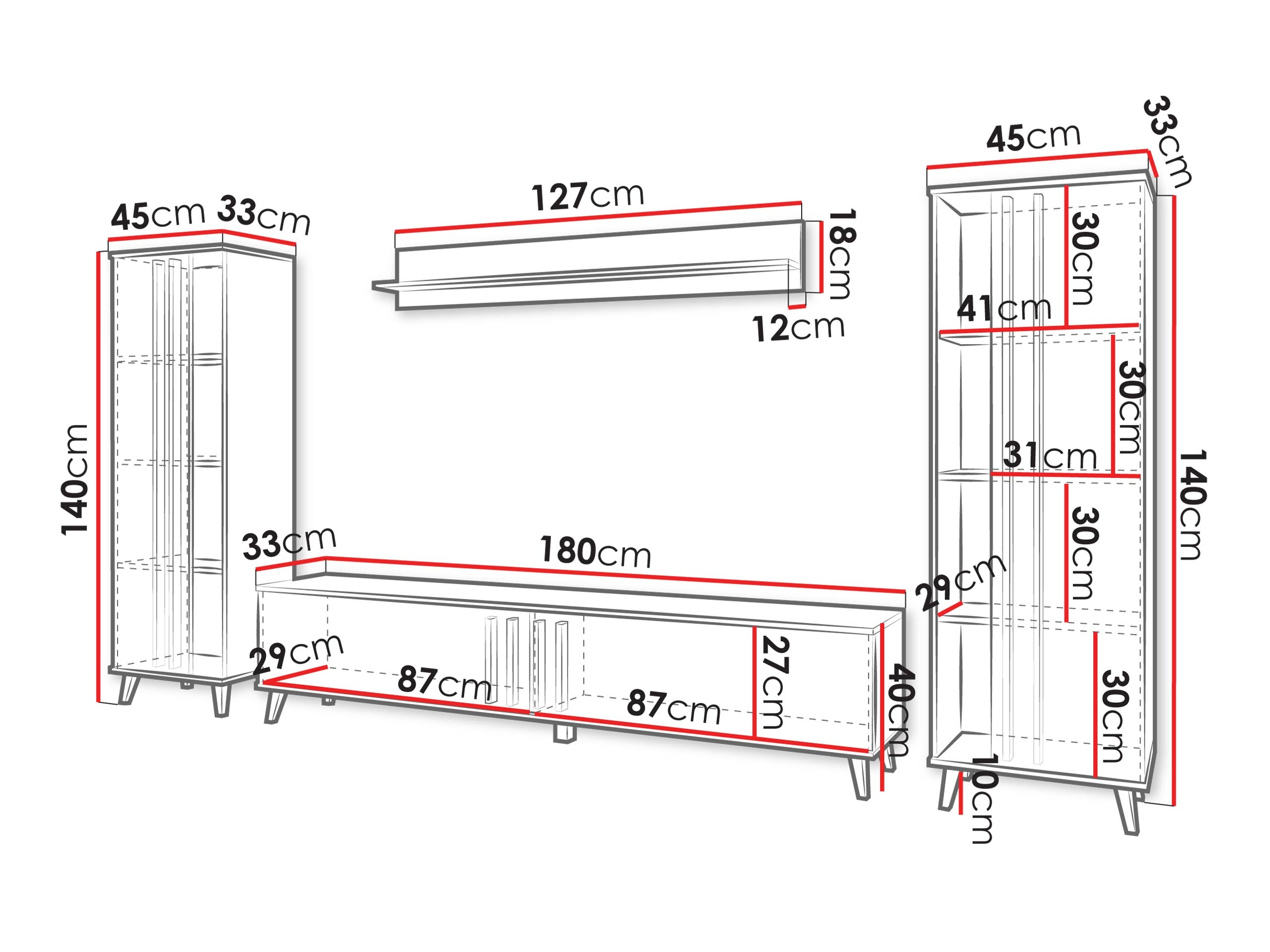 Woonkamerset Facetor (Grafiet)