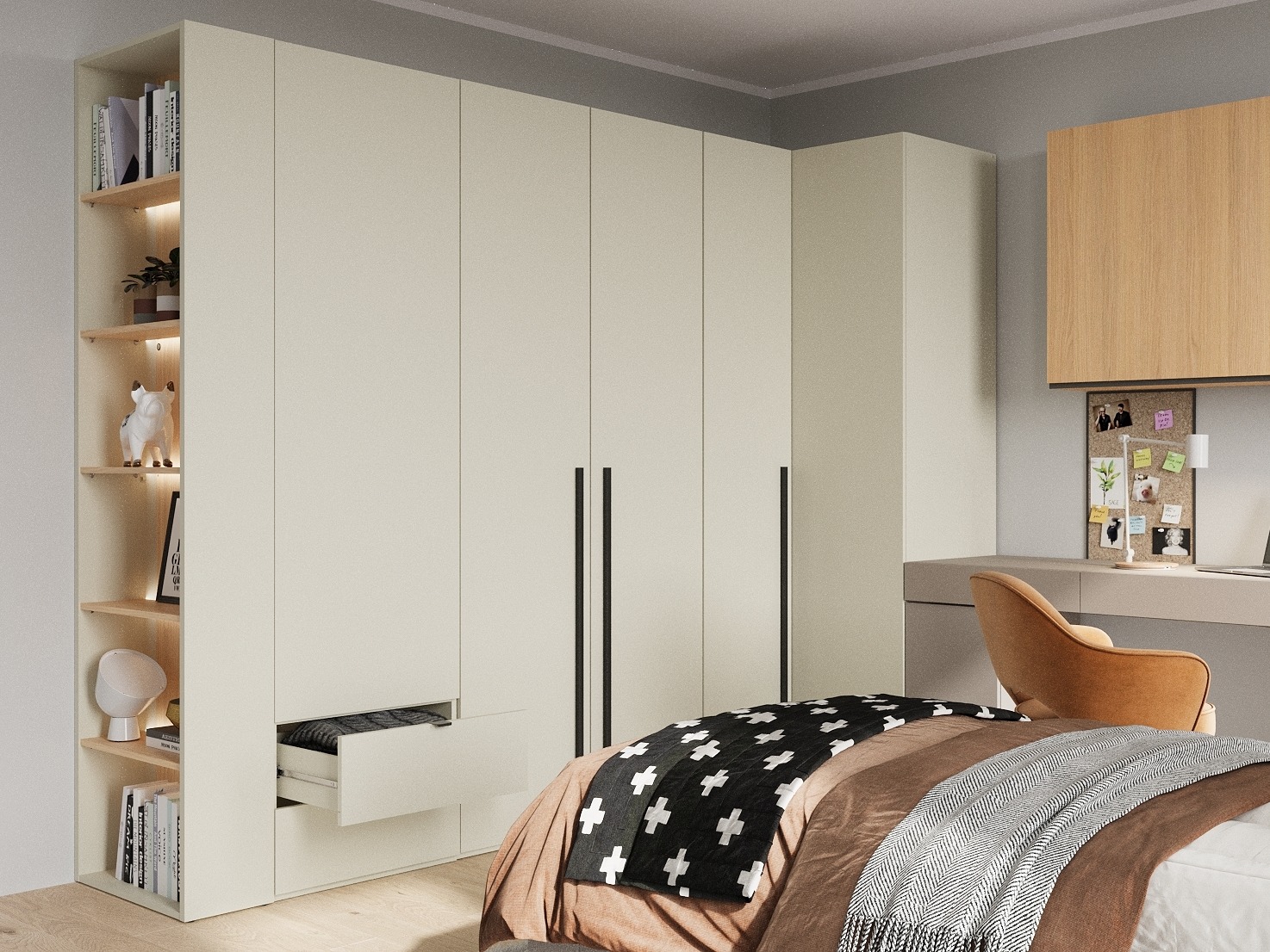 Boekenkast Evareve 104 (Eiken + Lichtbruin)