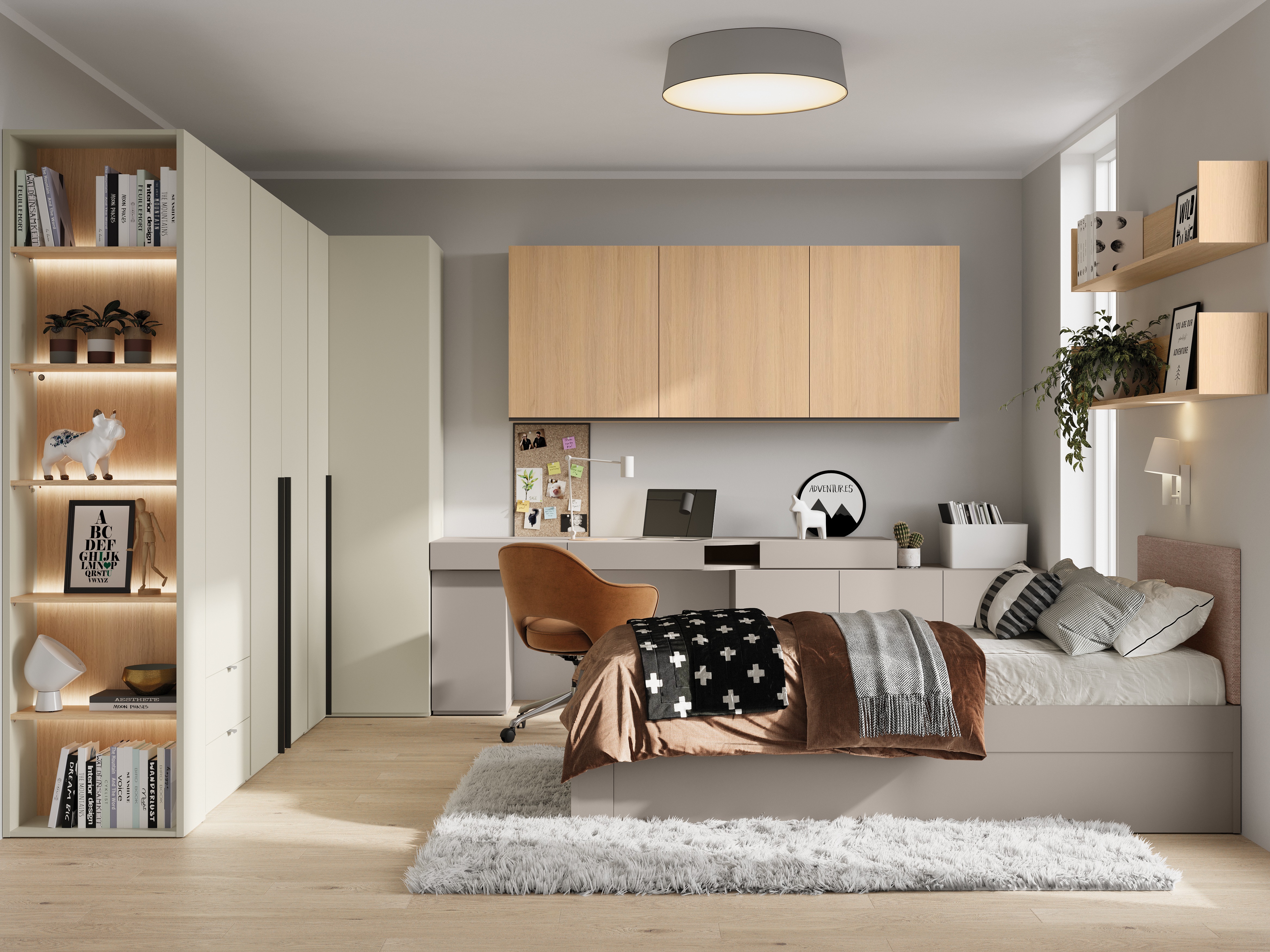 Boekenkast Evareve 104 (Eiken + Lichtbruin)