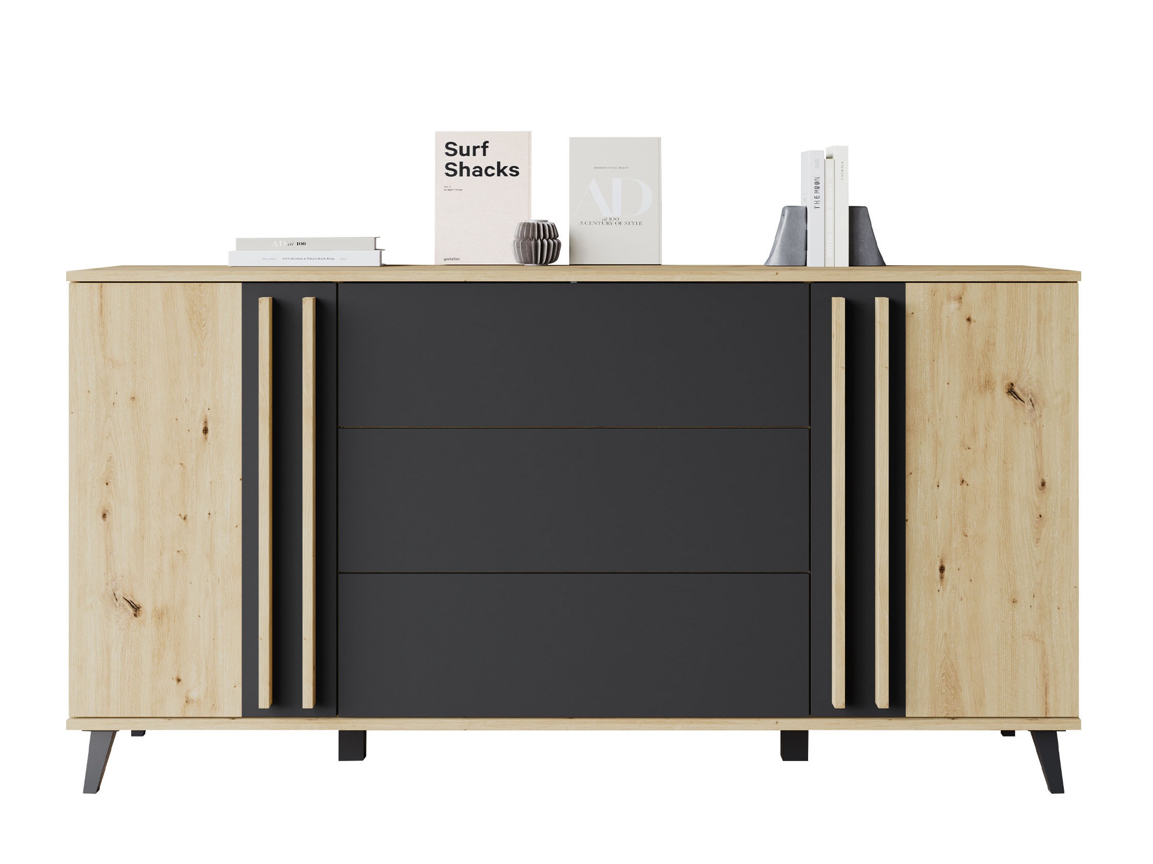 Ladekast Temora 100 (Artisan eiken + Grafiet)
