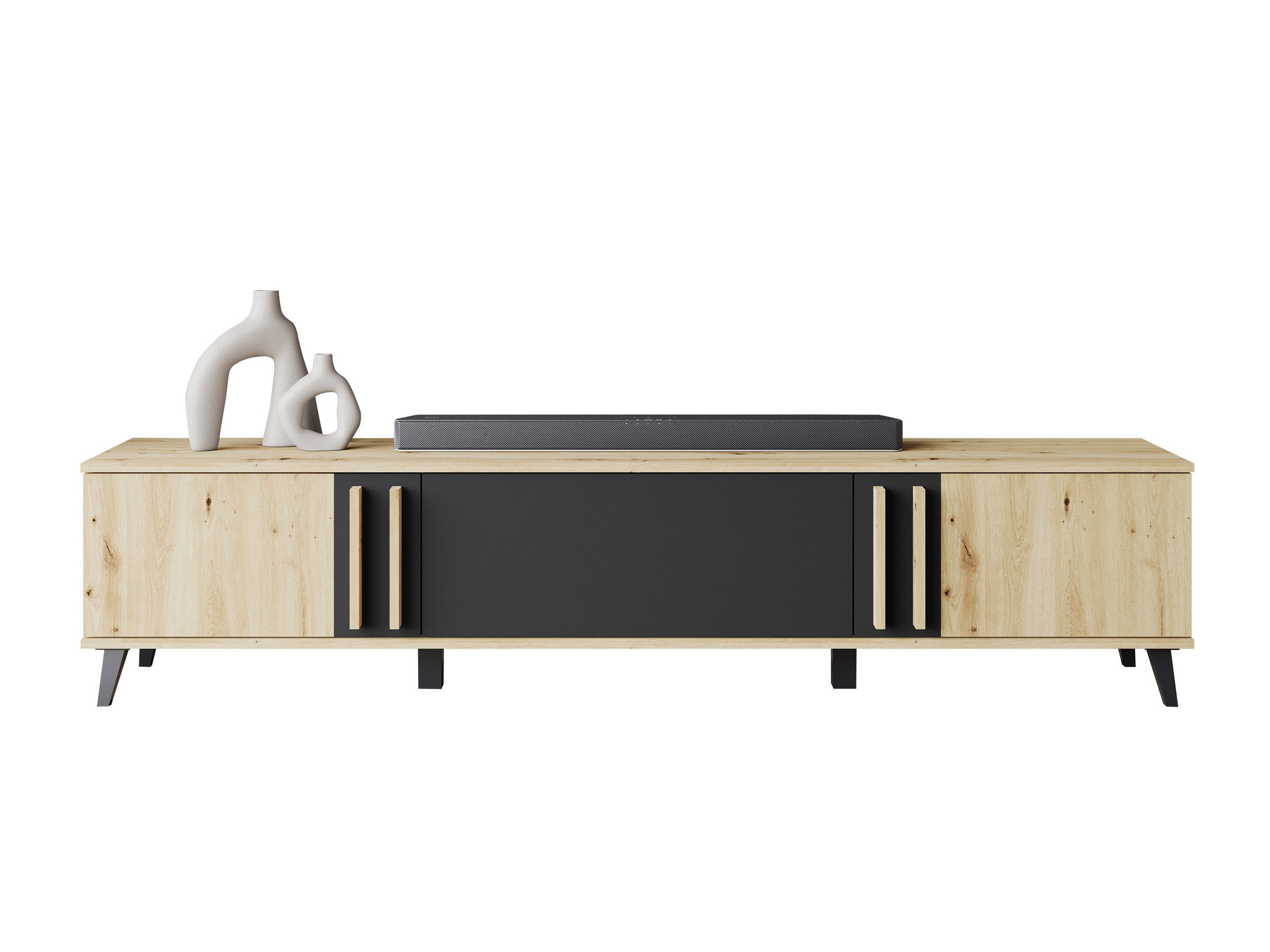 TV-meubel Facetor (Artisan eiken + Grafiet)