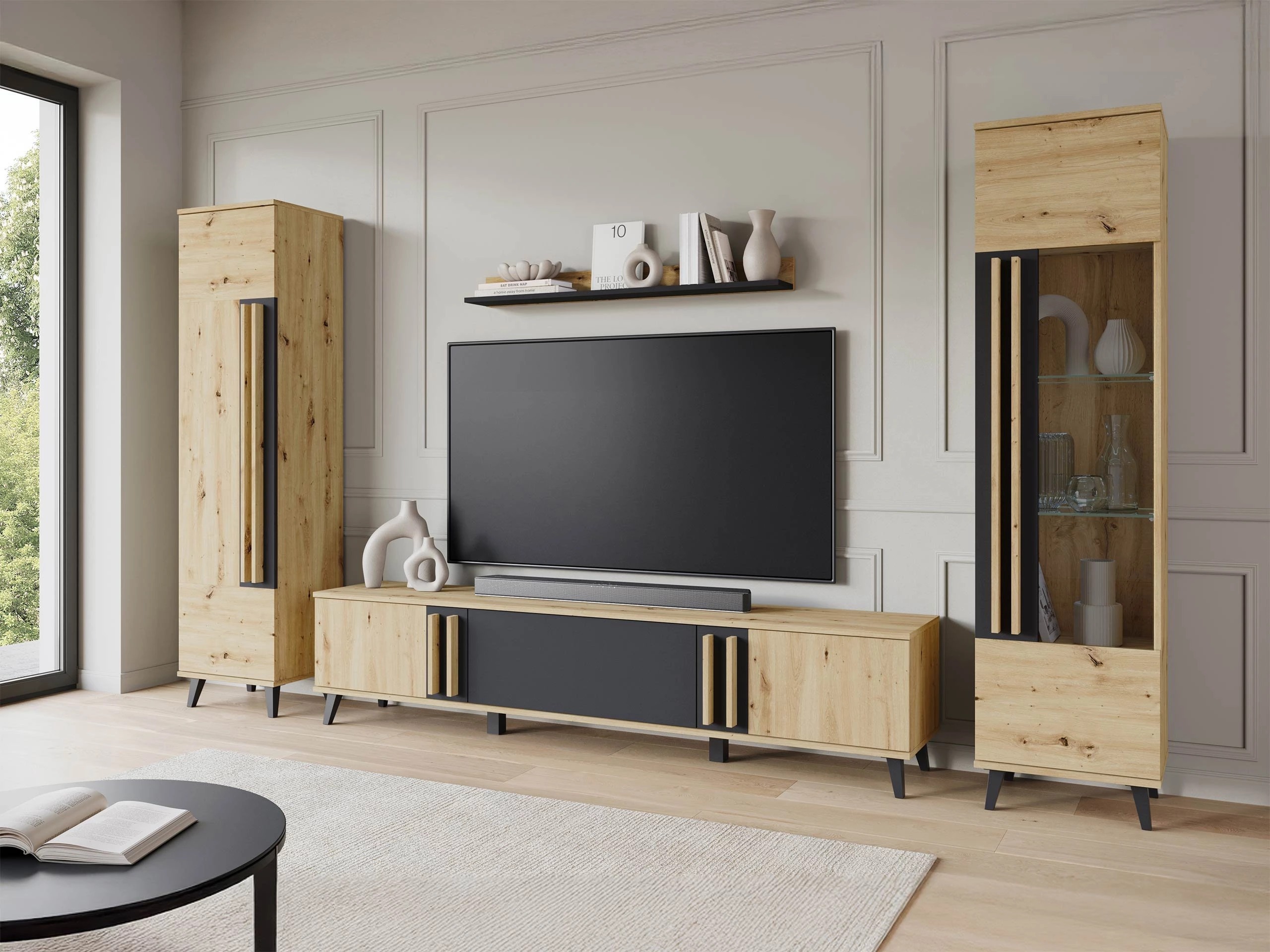 Woonkamerset Temora 103 (Artisan eiken + Grafiet)