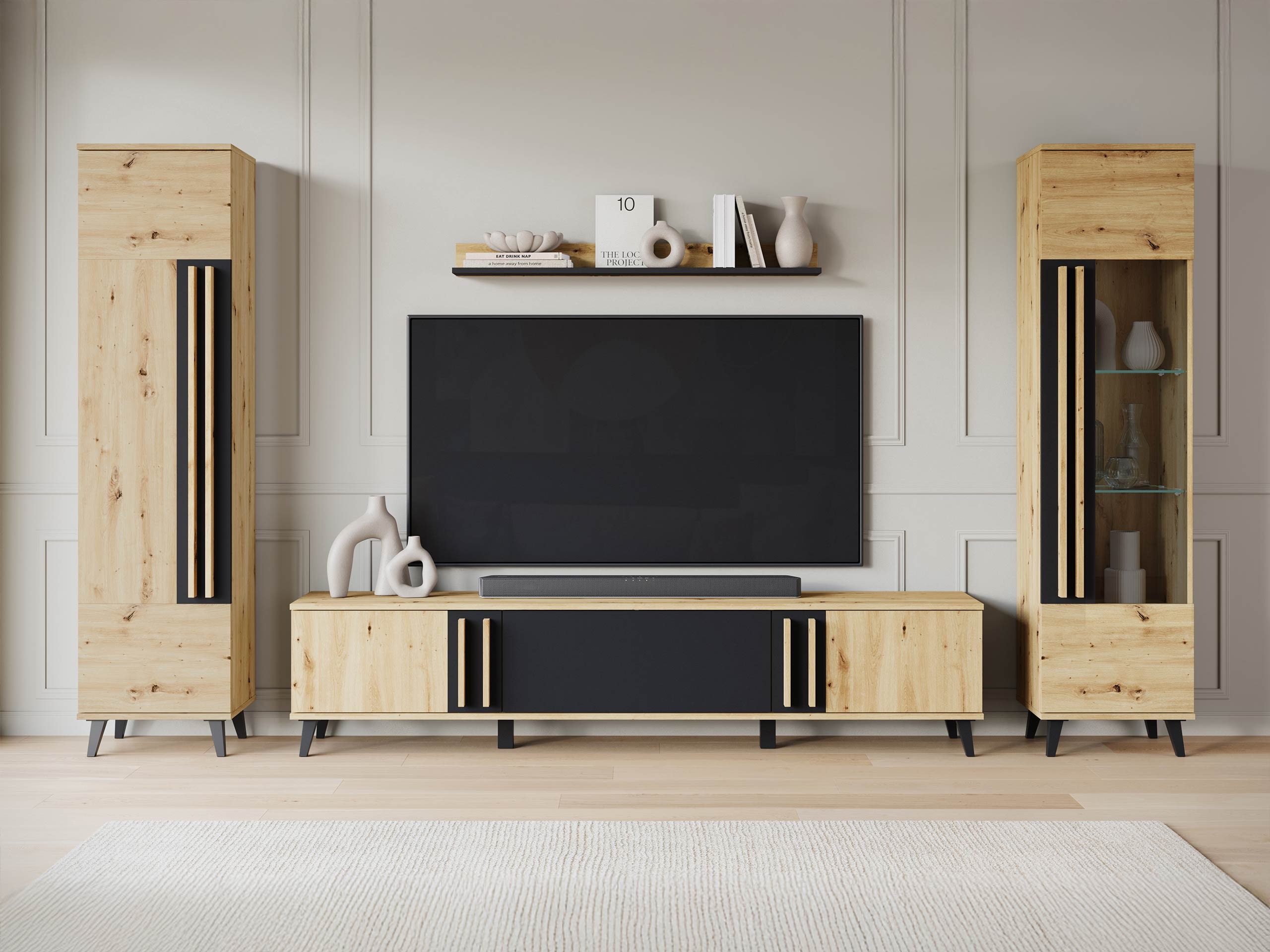 Woonkamerset Temora 103 (Artisan eiken + Grafiet)