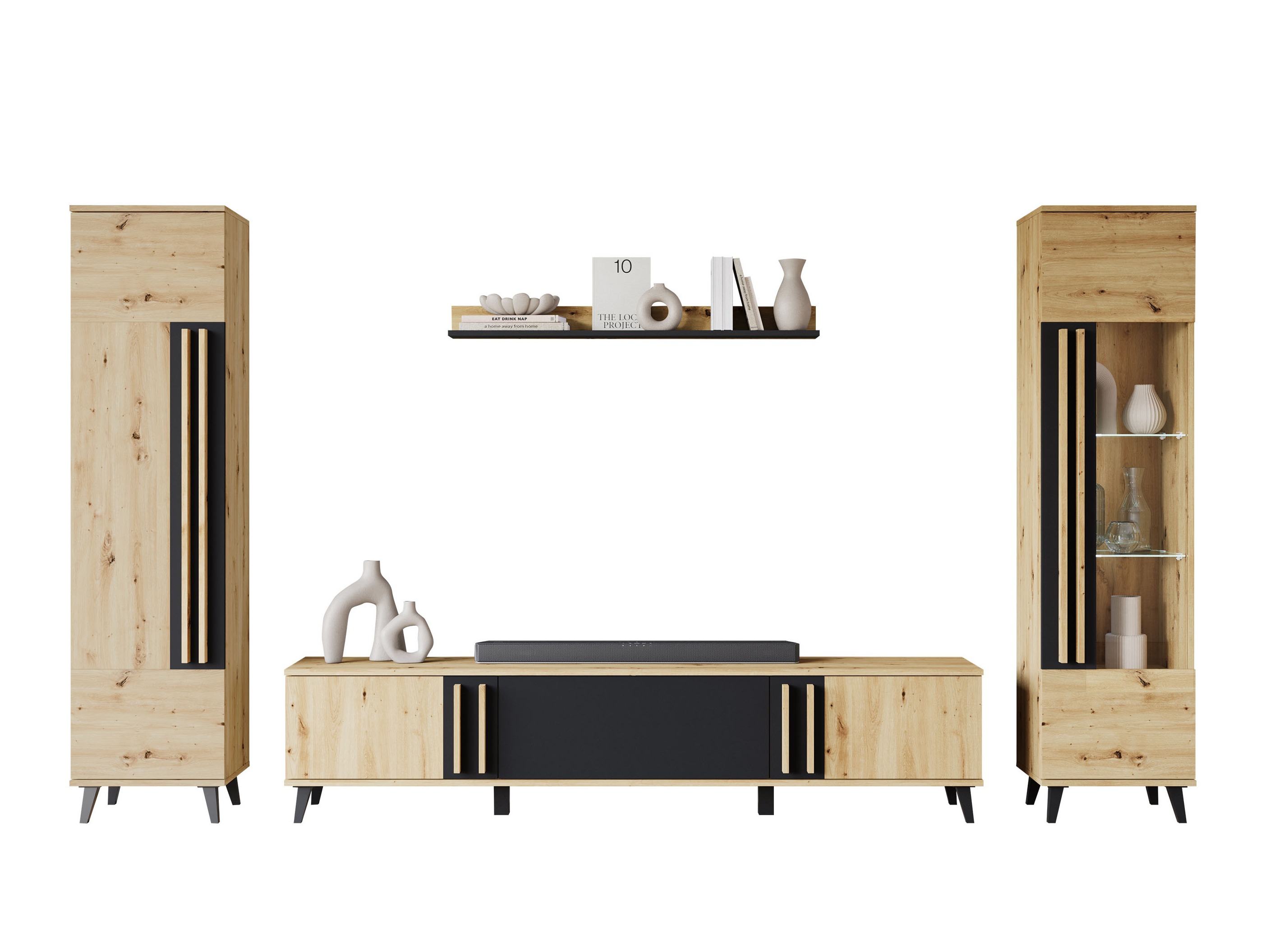 Woonkamerset Temora 103 (Artisan eiken + Grafiet)