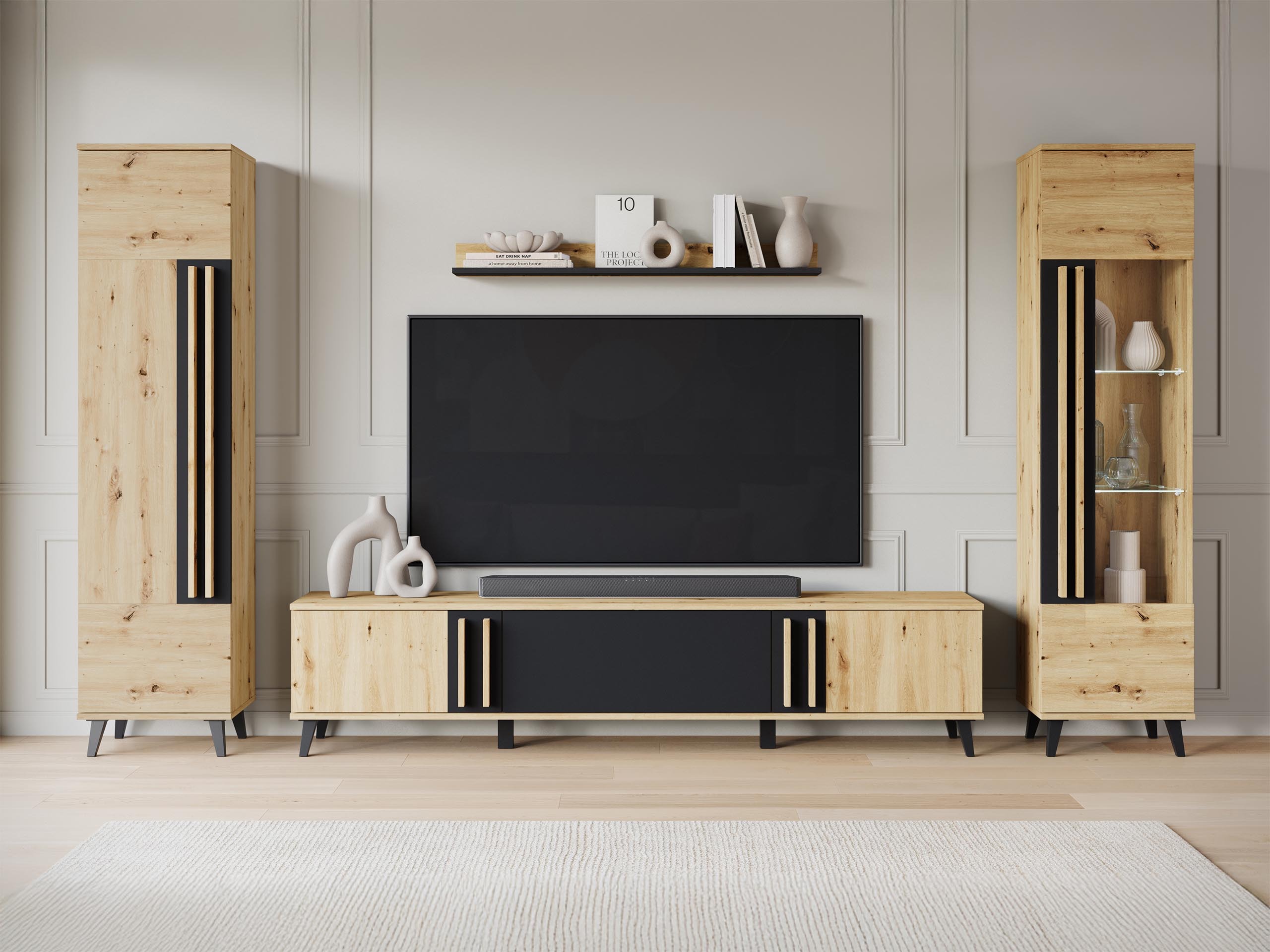 Woonkamerset Temora 103 (Artisan eiken + Grafiet)