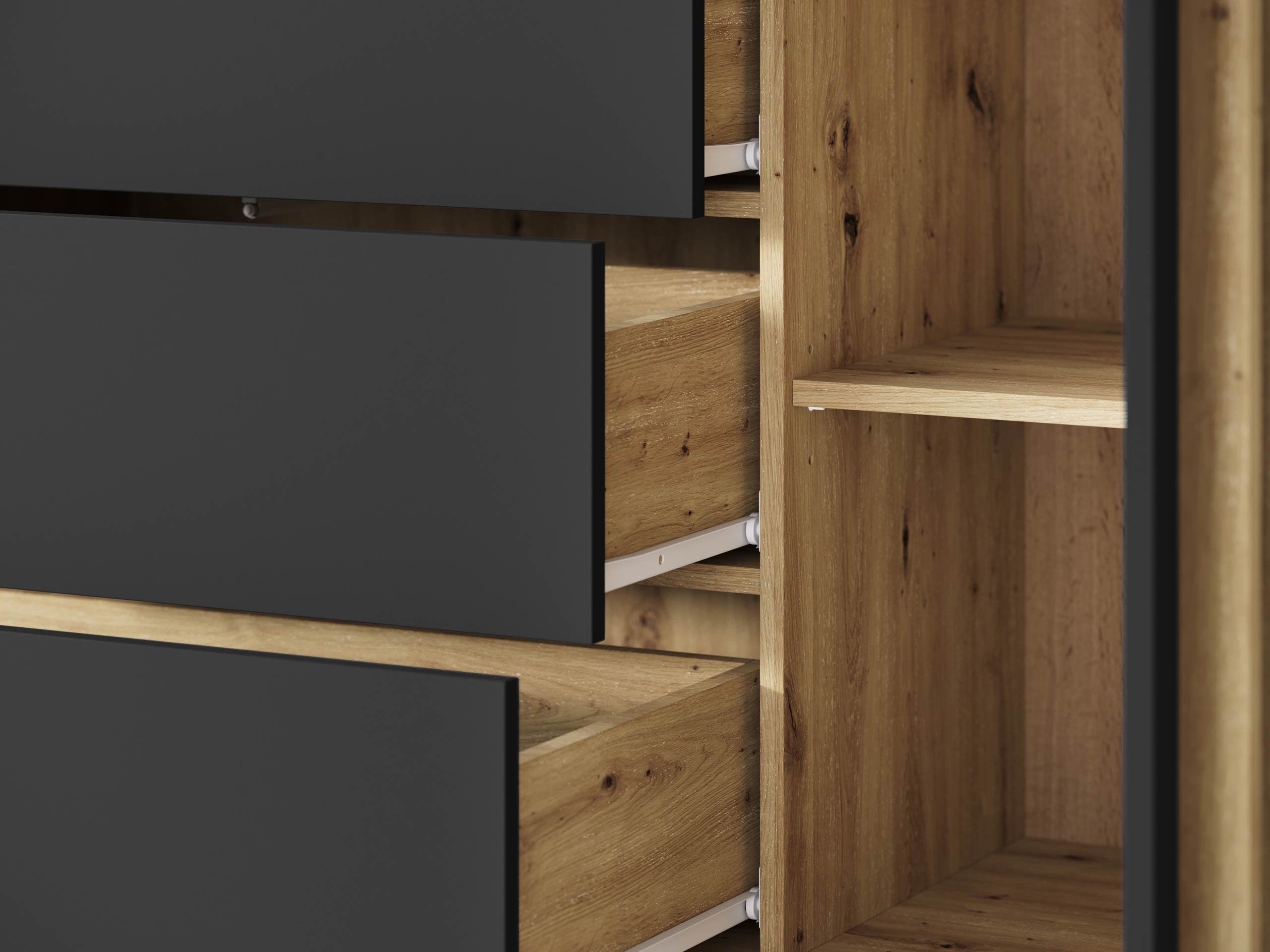 Woonkamerset Temora 104 (Artisan eiken + Grafiet)