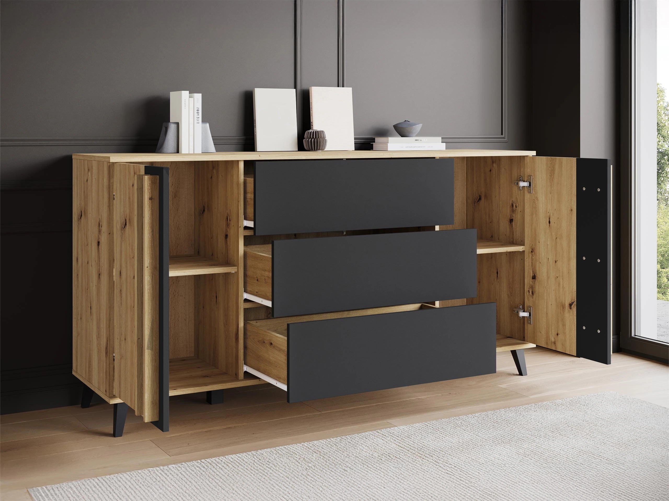 Woonkamerset Temora 104 (Grafiet)