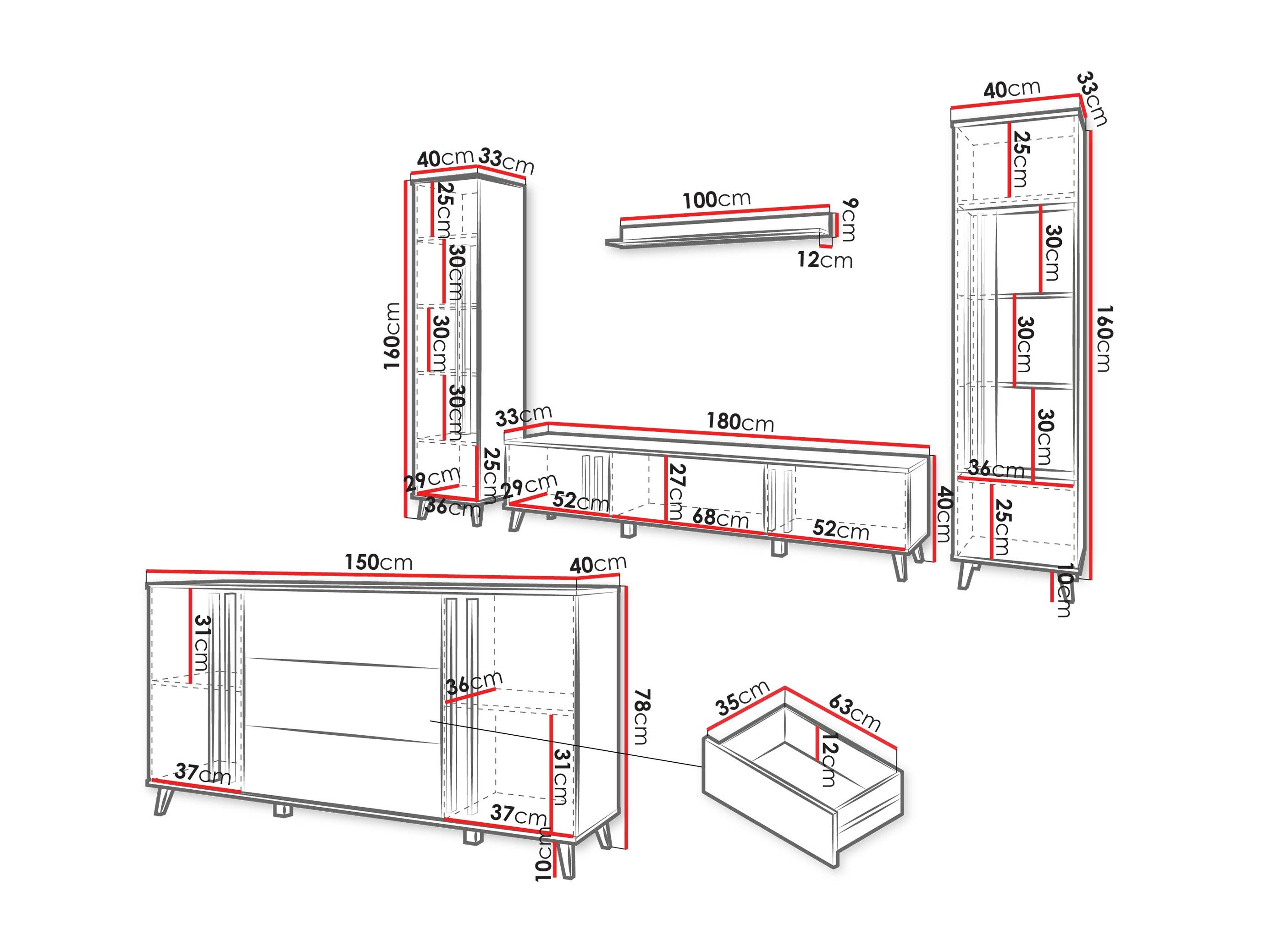 Woonkamerset Temora 105 (Kasjmier)