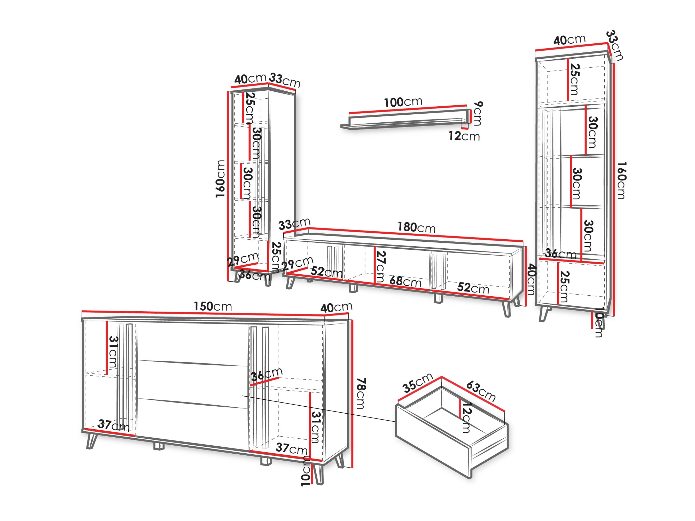 Woonkamerset Temora 105 (Kasjmier)