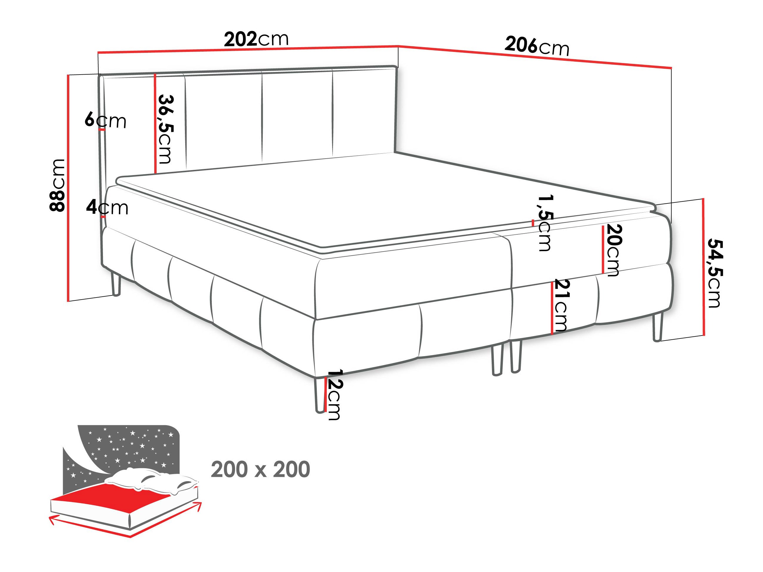 Boxspring Baltimore 201 (Coral 10)