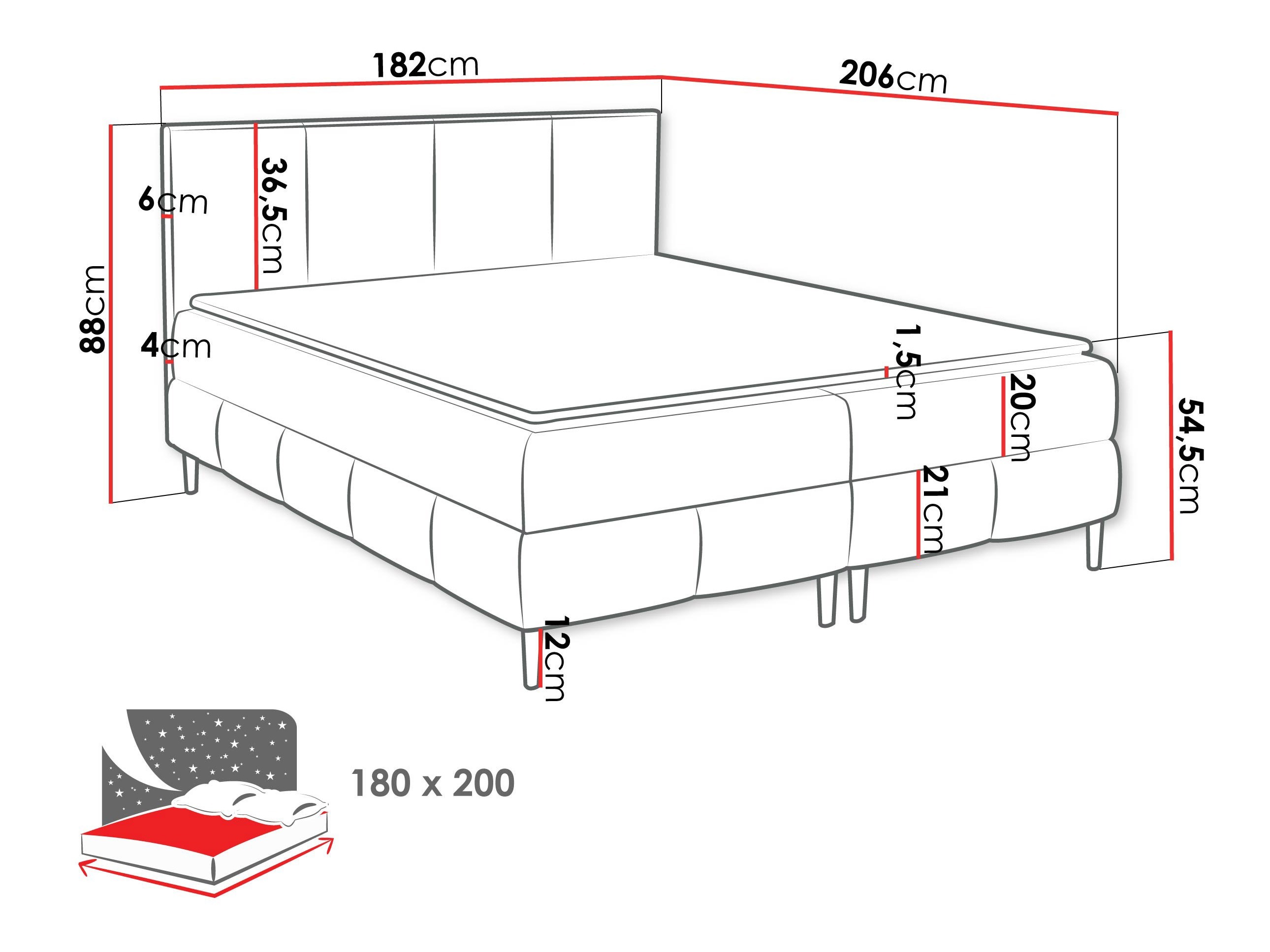 Boxspring Baltimore 201 (Coral 15)