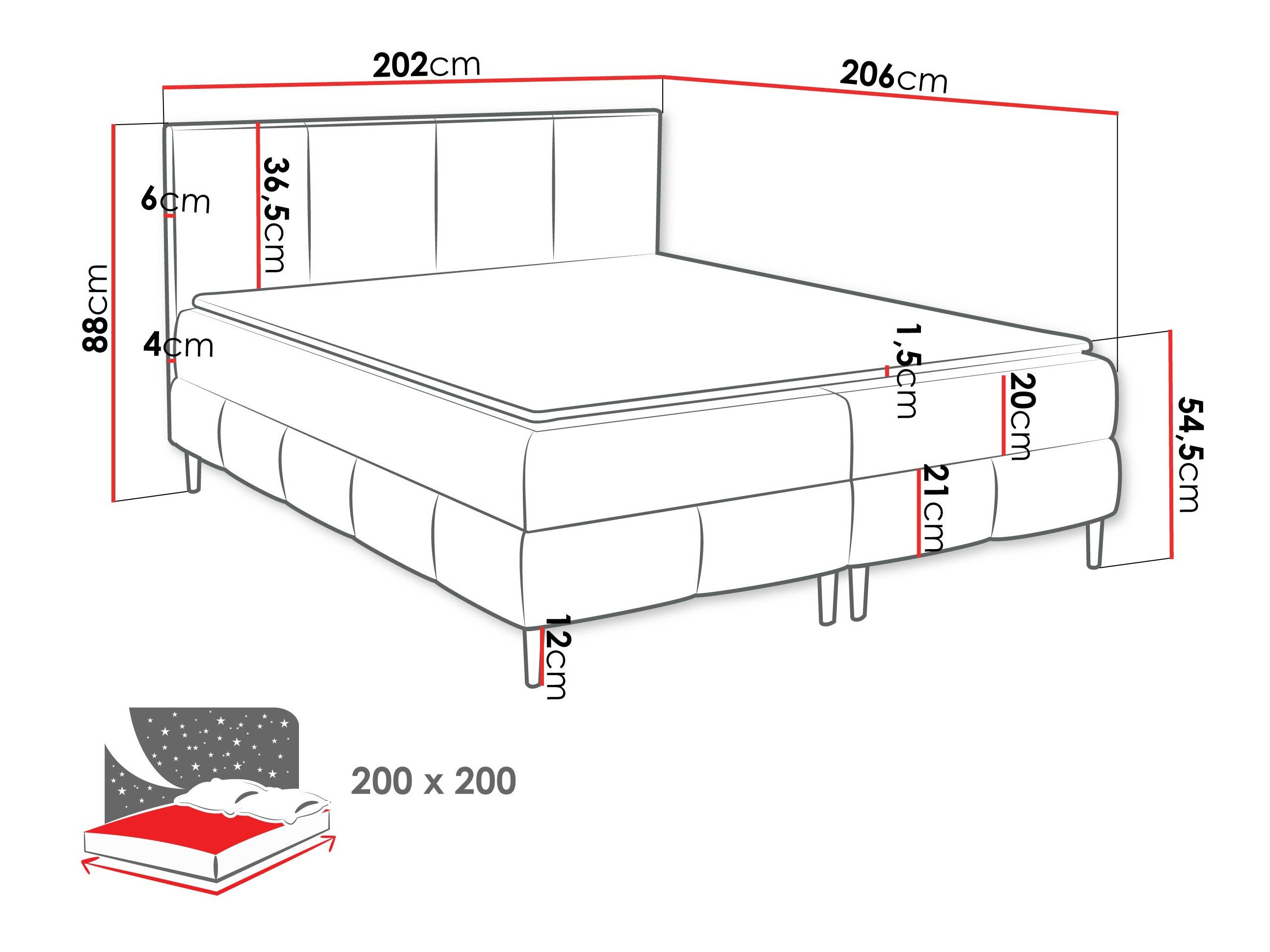 Boxspring Baltimore 201 (Coral 15)