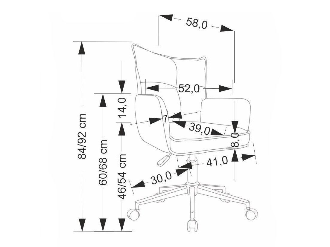 Bureaustoel Houston 2005 (Lichtgrijs + Wit)