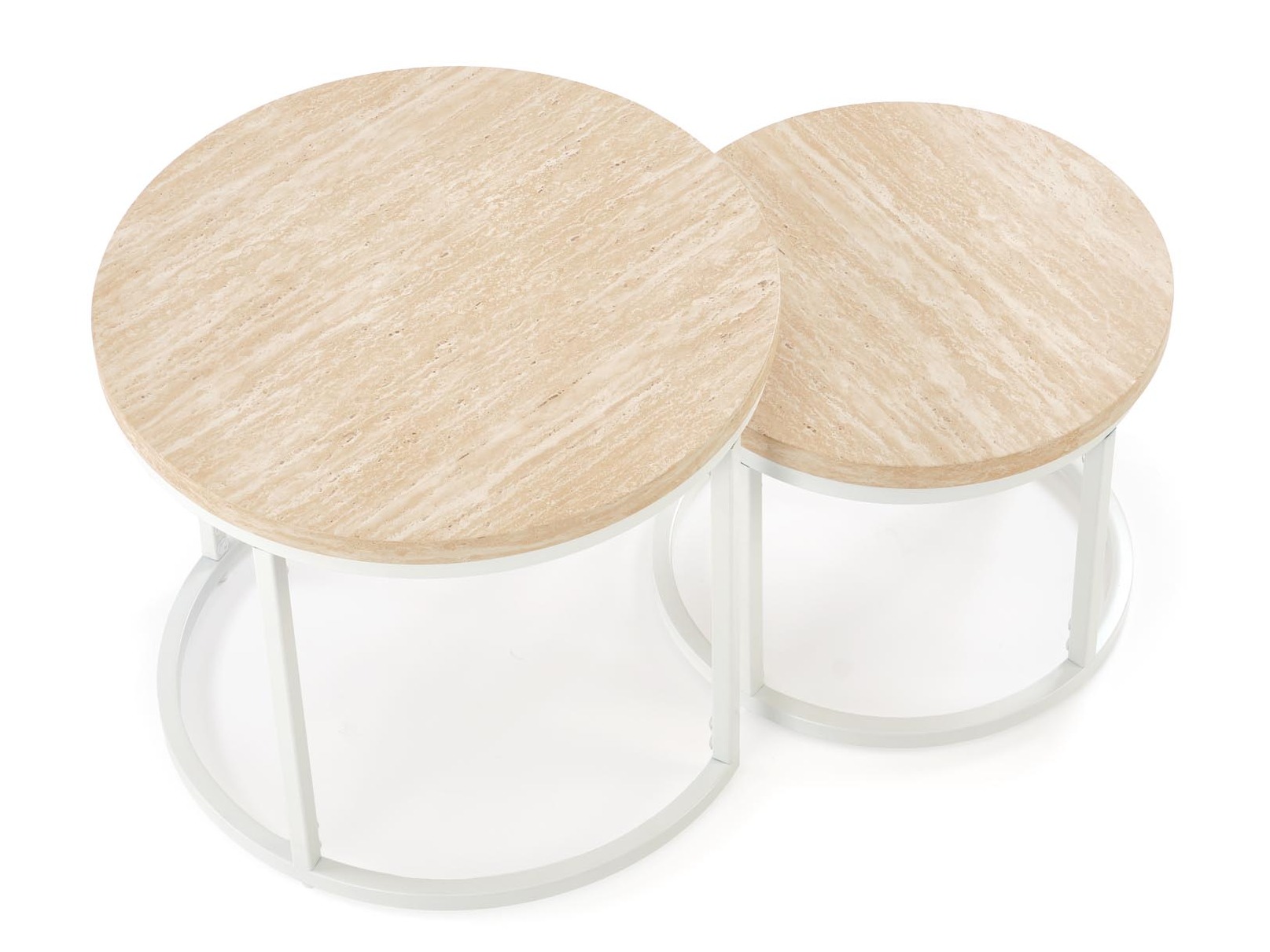 Salontafel set Houston 951 (Licht travertin + Wit)