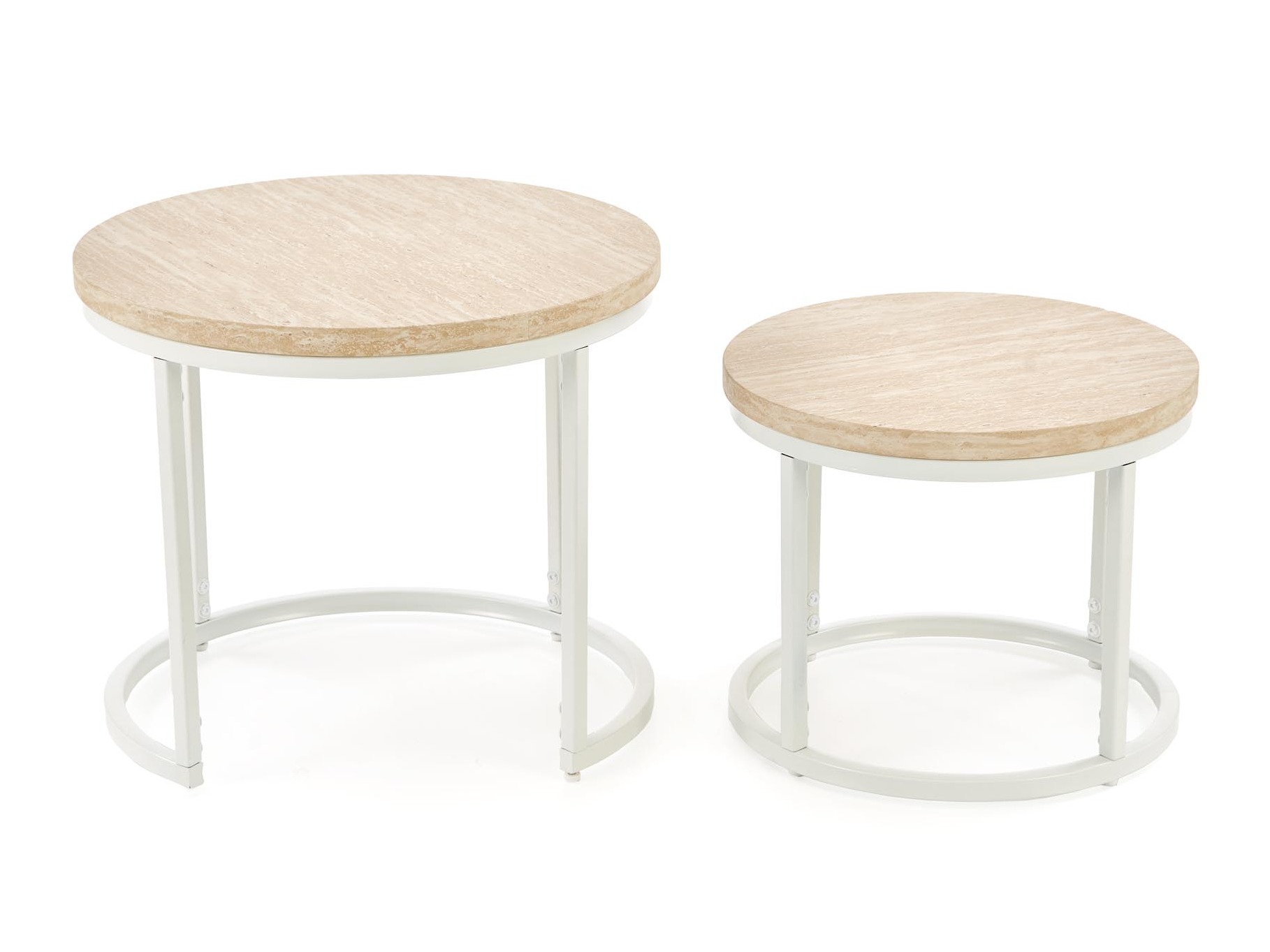 Salontafel set Houston 951 (Licht travertin + Wit)