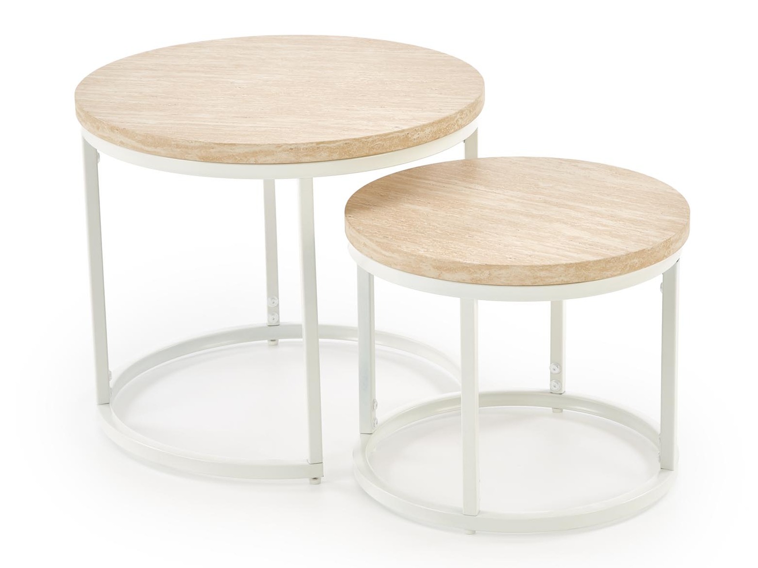 Salontafel set Houston 951 (Licht travertin + Wit)