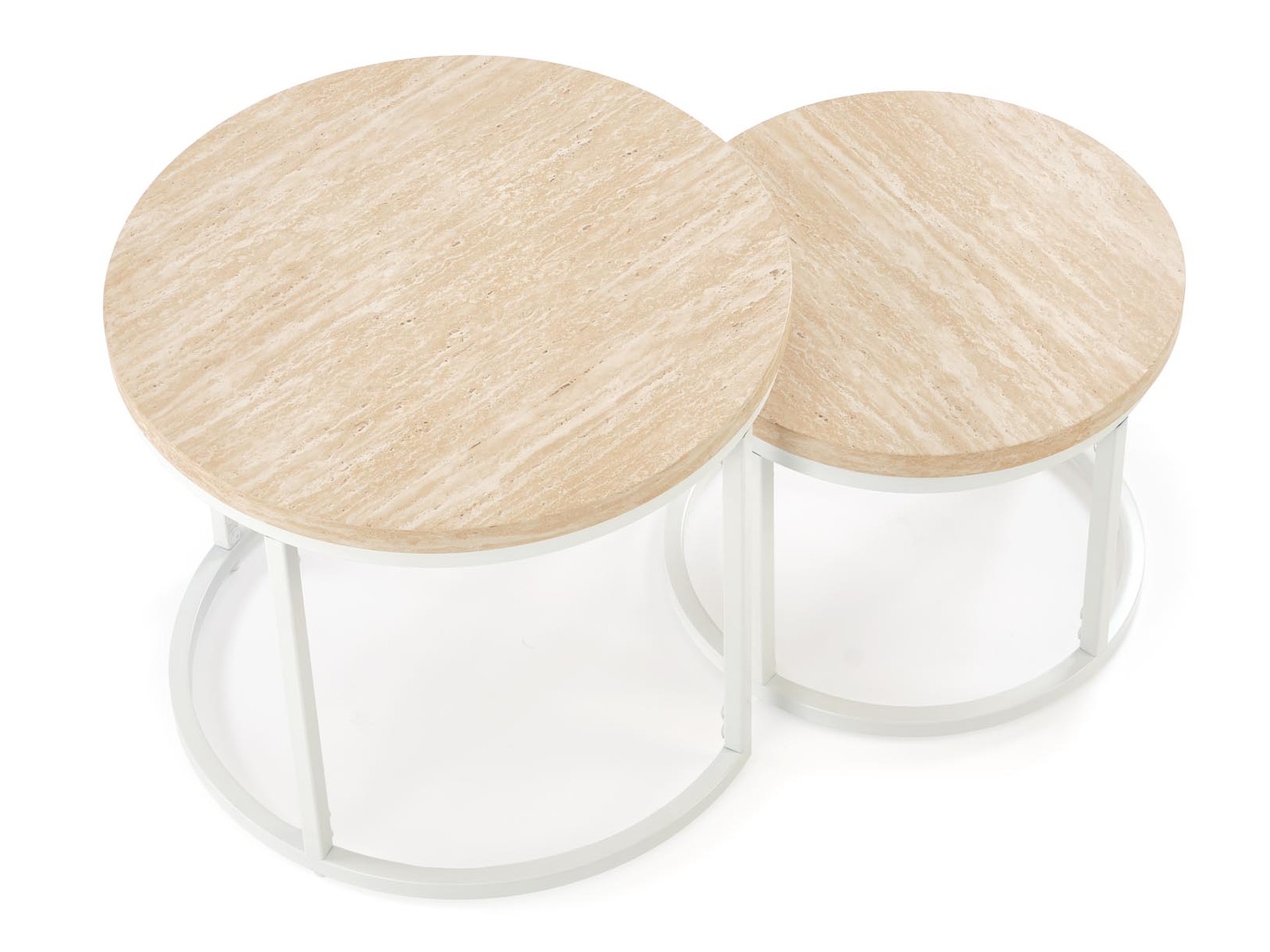 Salontafel set Houston 951 (Licht travertin + Wit)