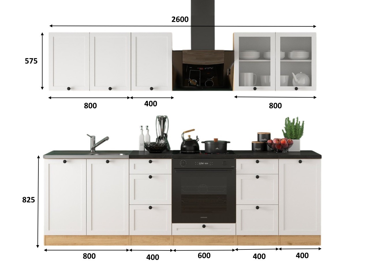 Modulaire keukenset Classic White Oak 122