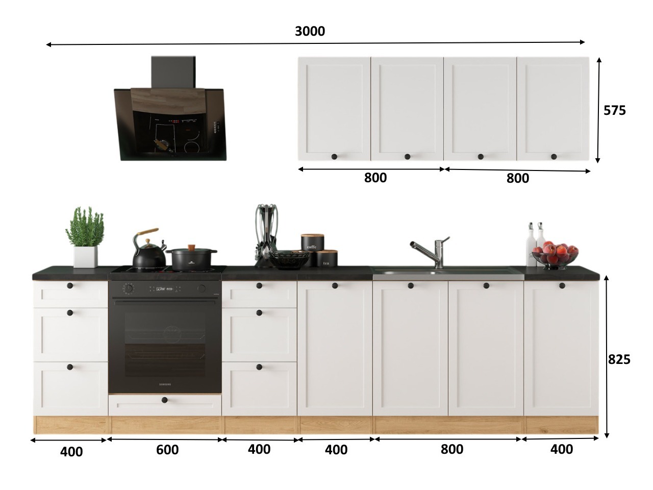 Modulaire keukenset Classic White Oak 123
