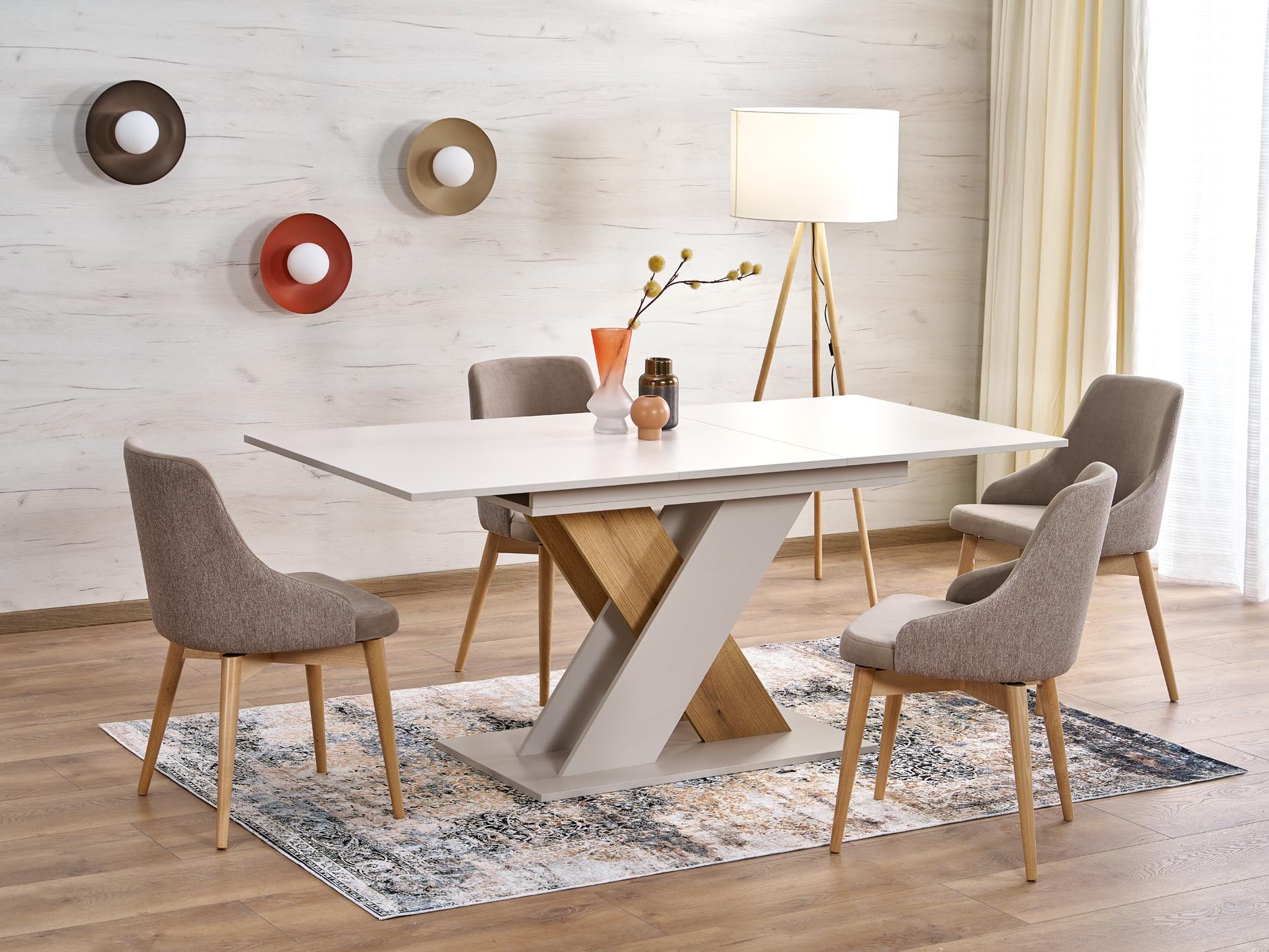 Tafel Houston 1724 (Eiken creme + Kasjmier)