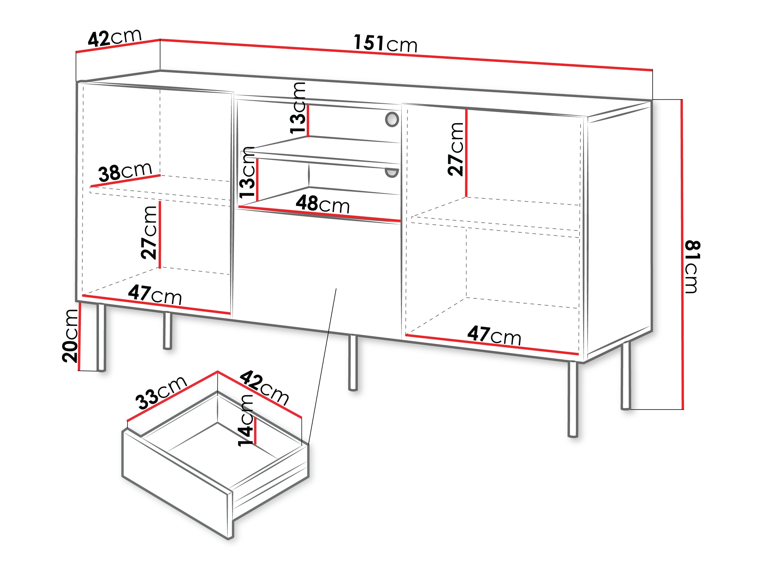 Ladekast Dortivu 100