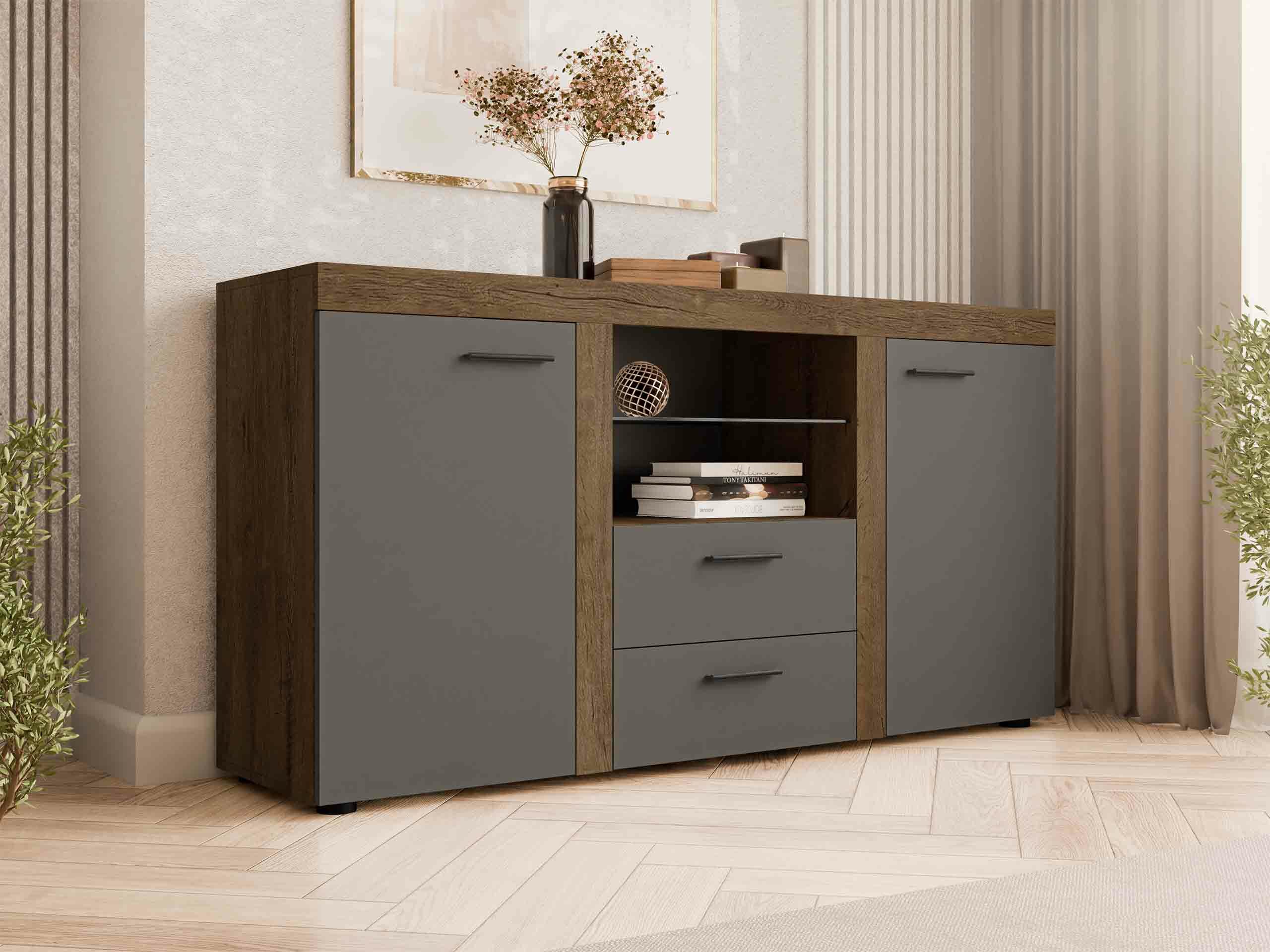 Ladekast Tucson 104 (Lefkas eik + Grafiet)