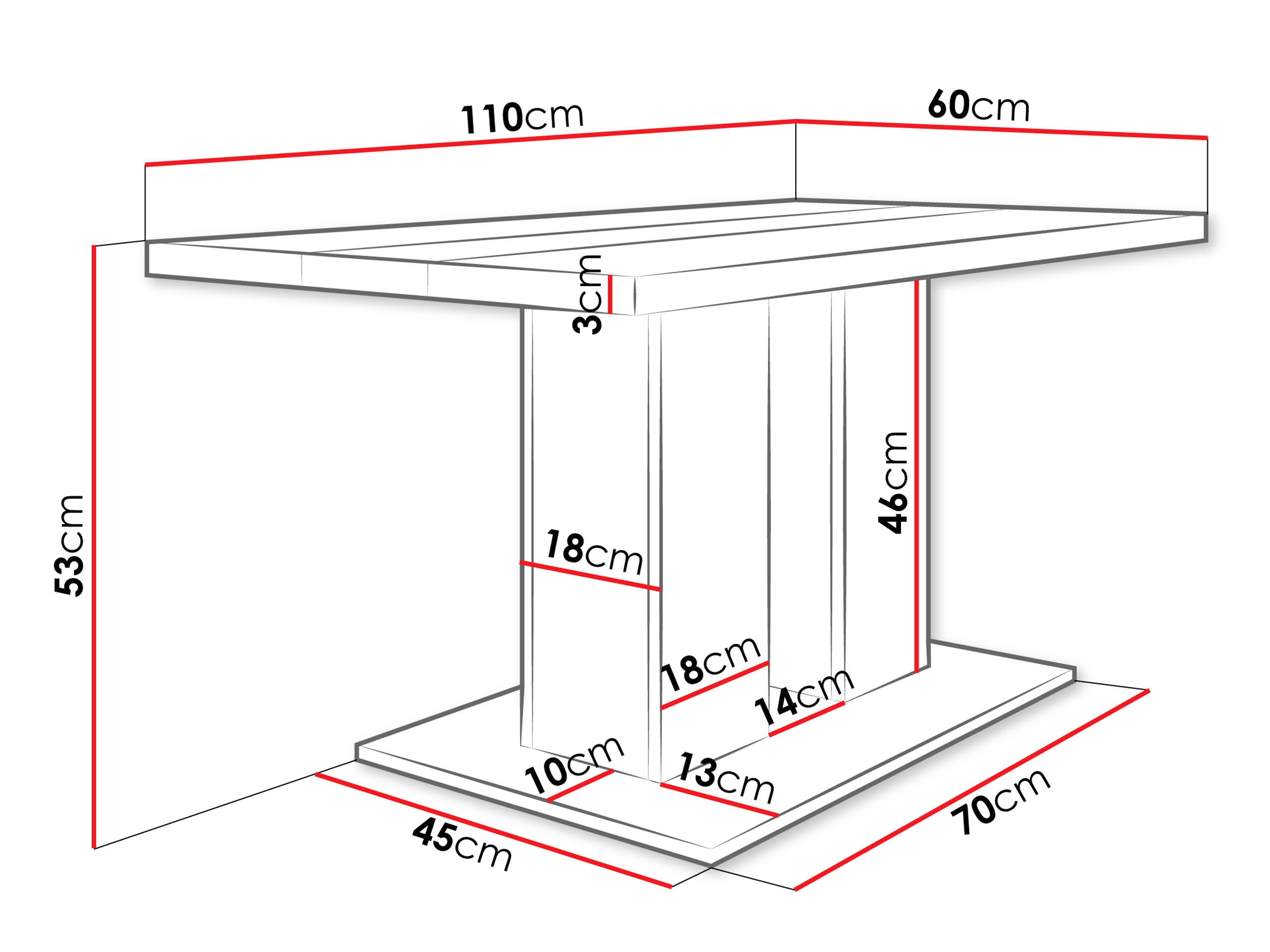 Salontafel Tucson 147 (Lefkas eik + Zwart)