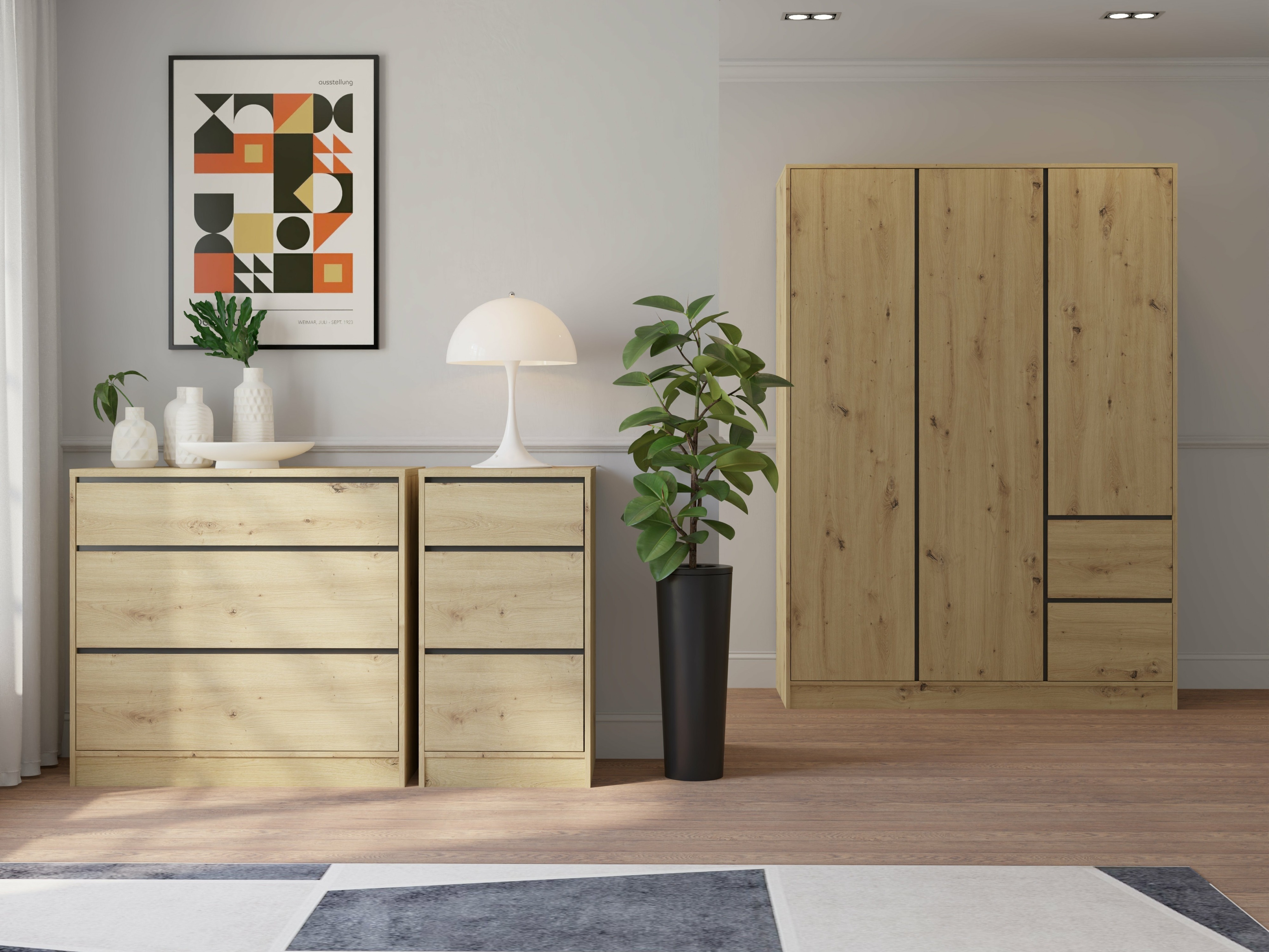 Kledingkast Mervese 103 (Artisan eiken)