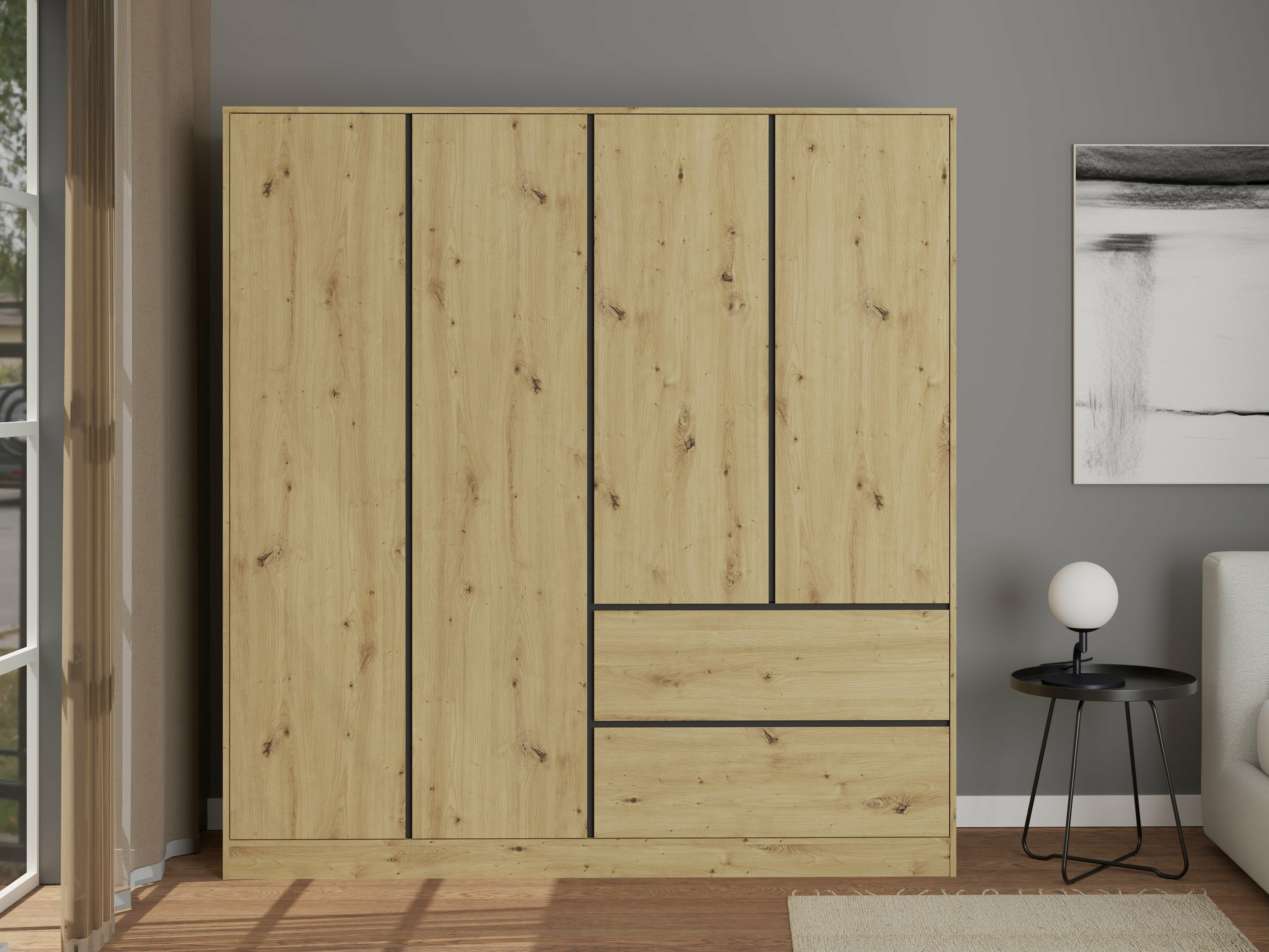 Kledingkast Mervese 104 (Artisan eiken)