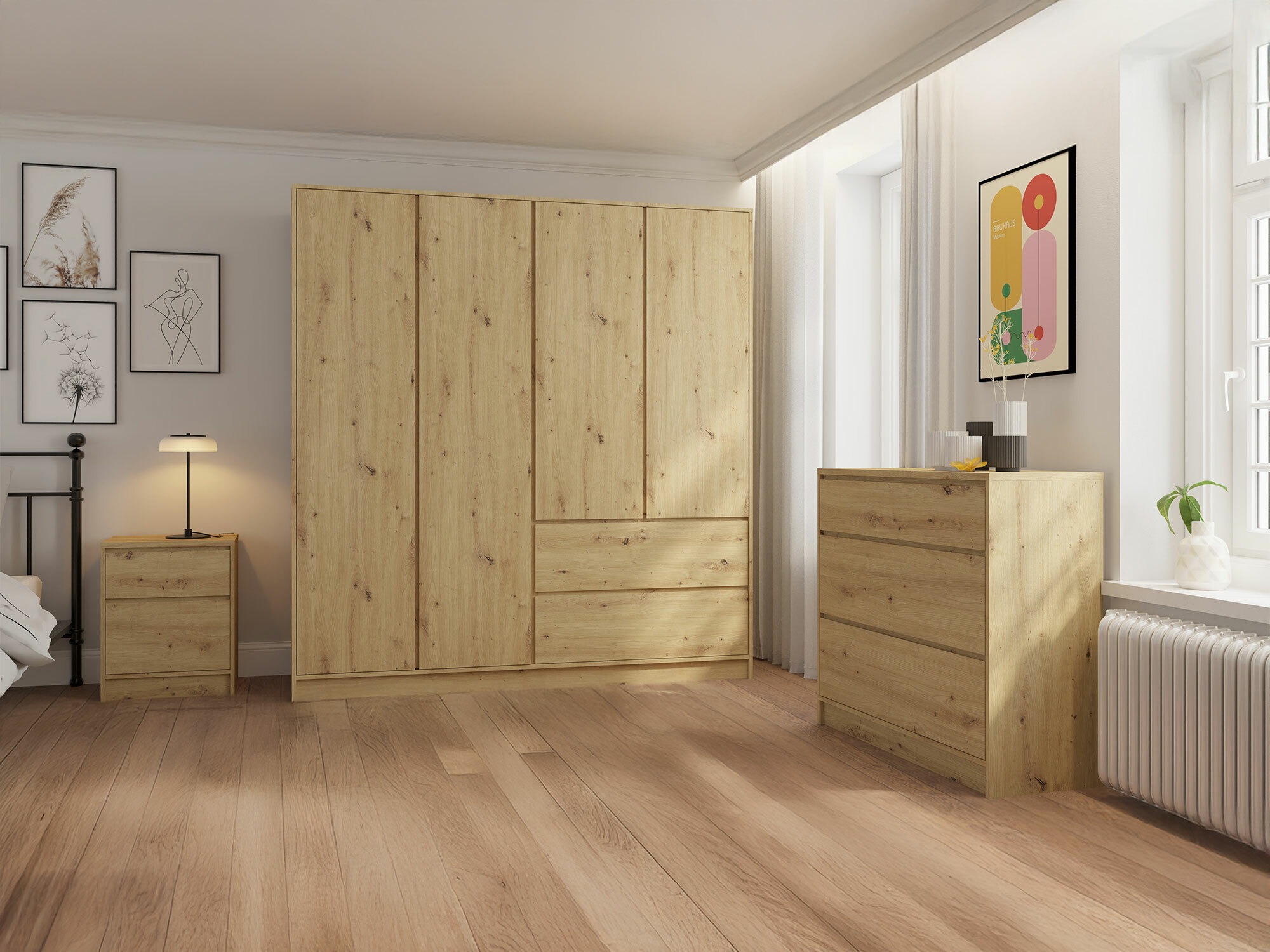 Kledingkast Mervese 104 (Artisan eiken)