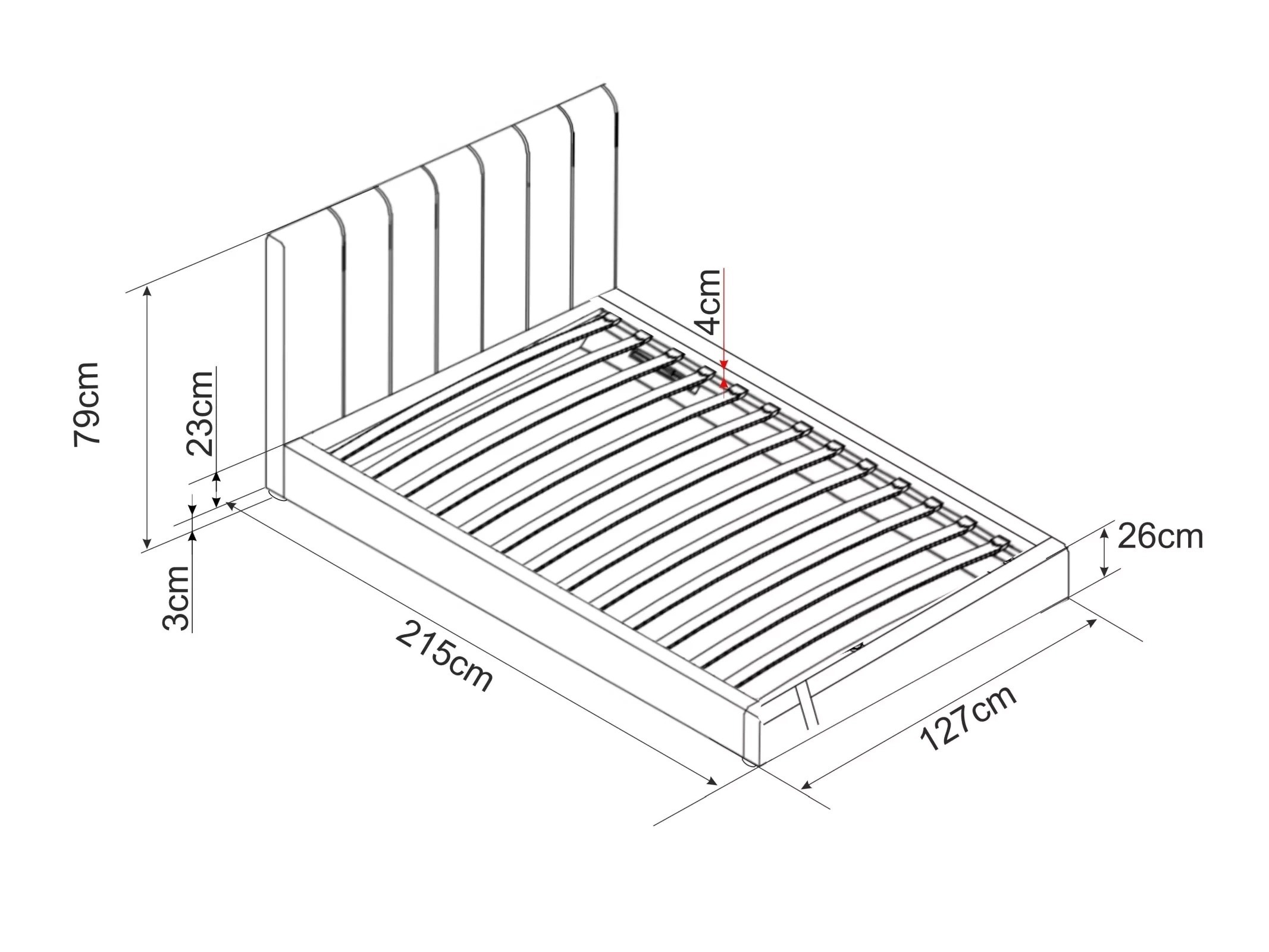 Bed Detroit 412 (Grijs)
