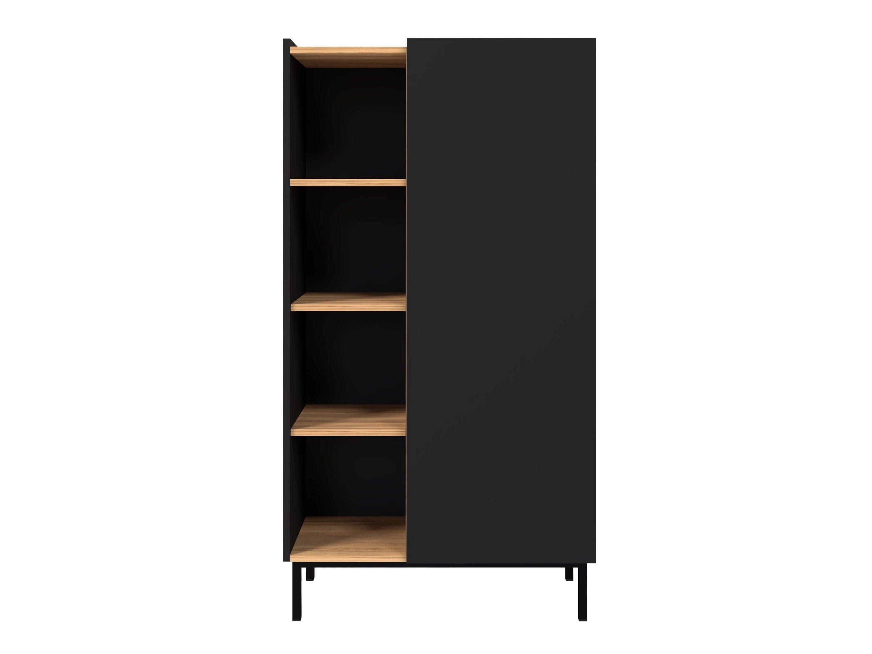 Boekenkast Veldome 101 (Zwart + Lichtbruin)