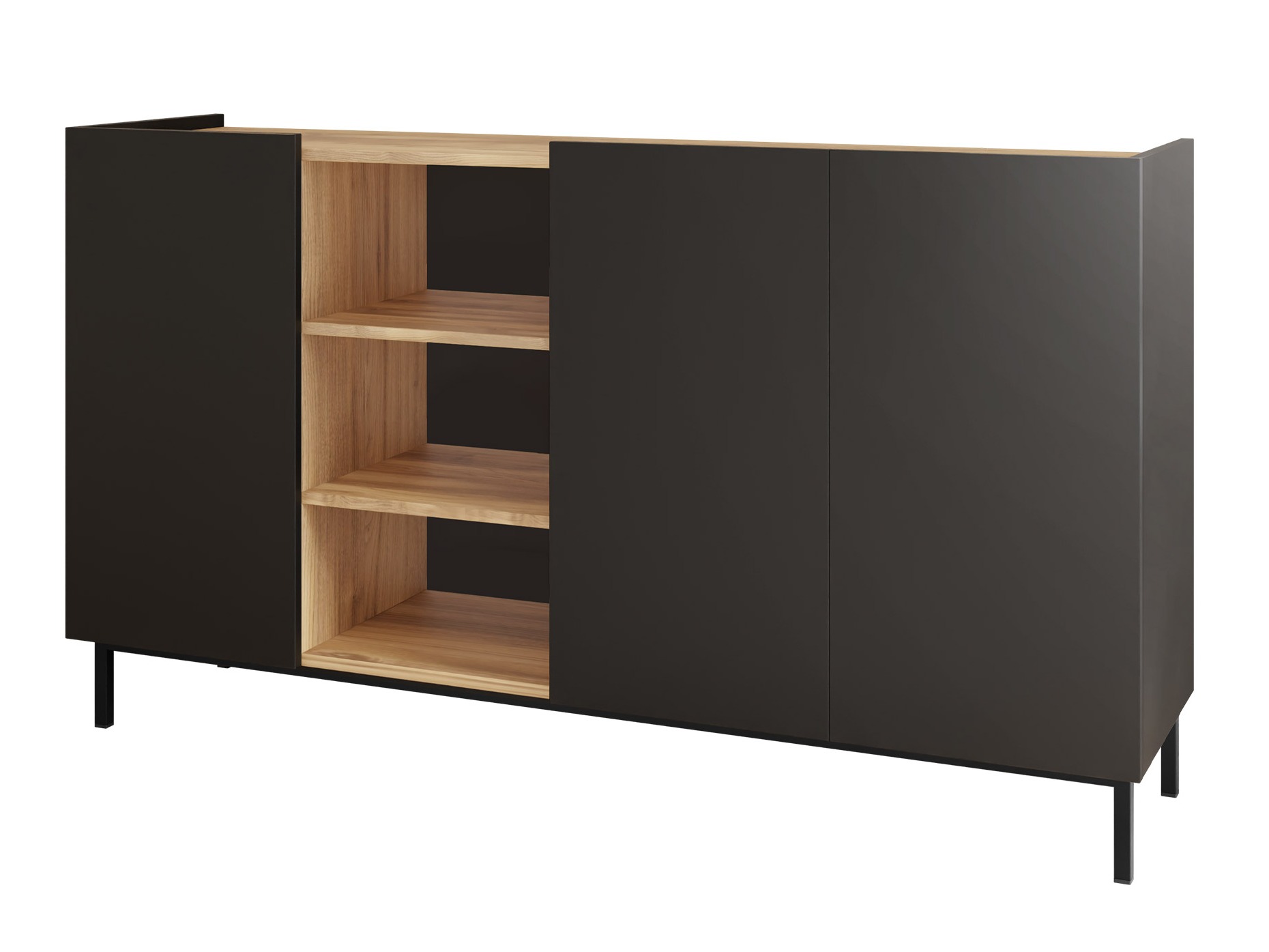 Dressoir Veldome 100 (Zwart + Lichtbruin)