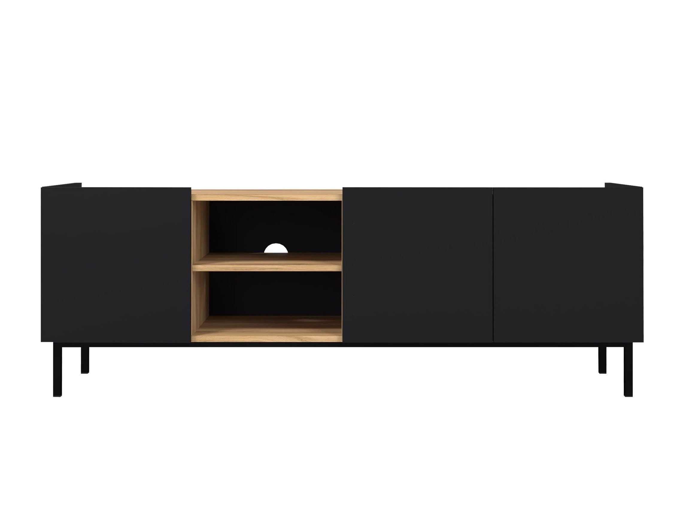 TV-meubel Veldome 102 (Zwart + Lichtbruin)