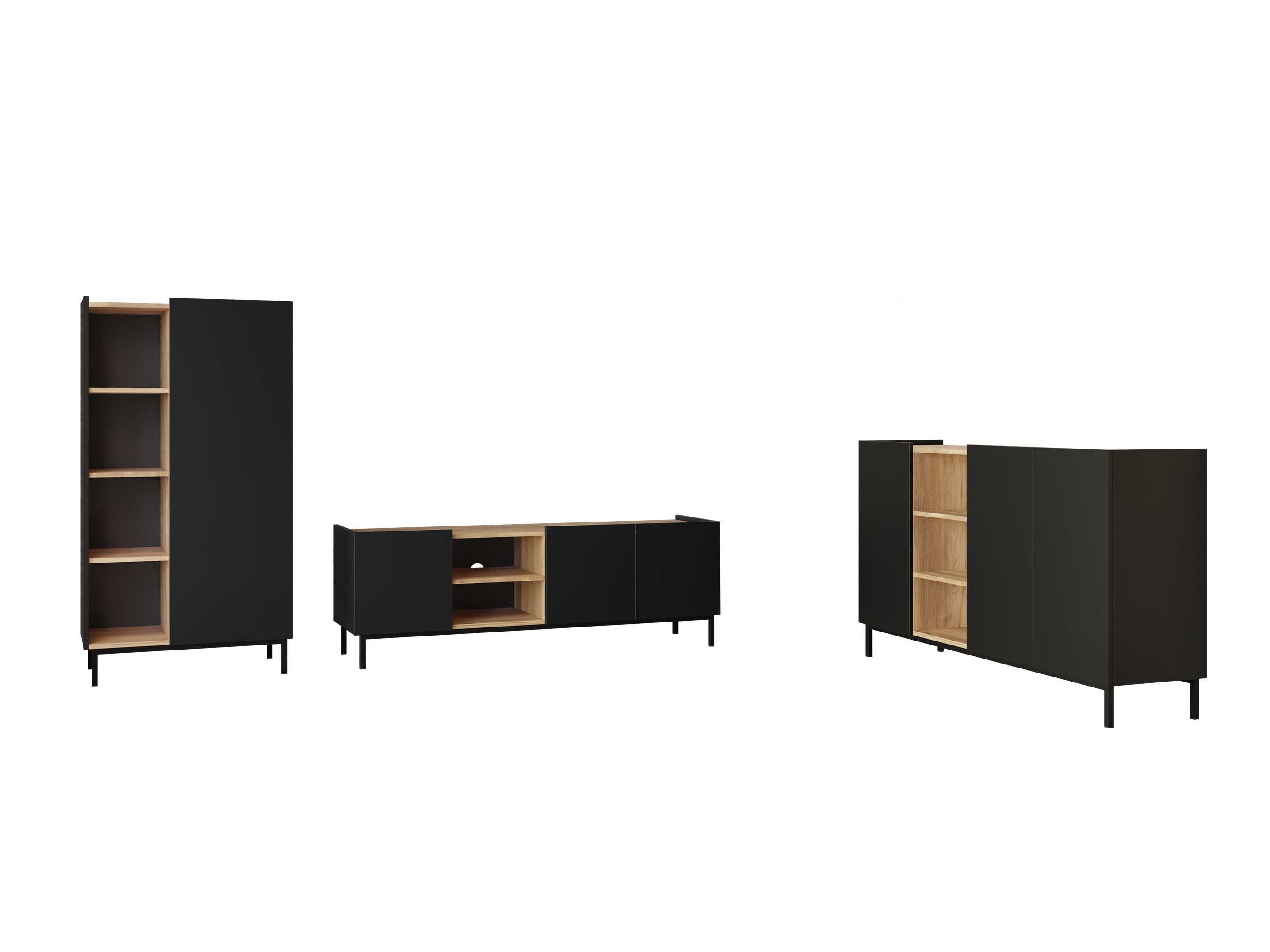Woonkamerset Veldome 103 (Zwart + Lichtbruin)