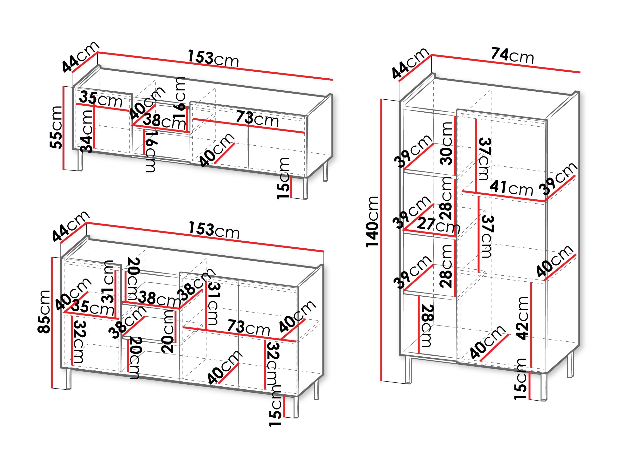 Woonkamerset Veldome 103 (Zwart + Lichtbruin)
