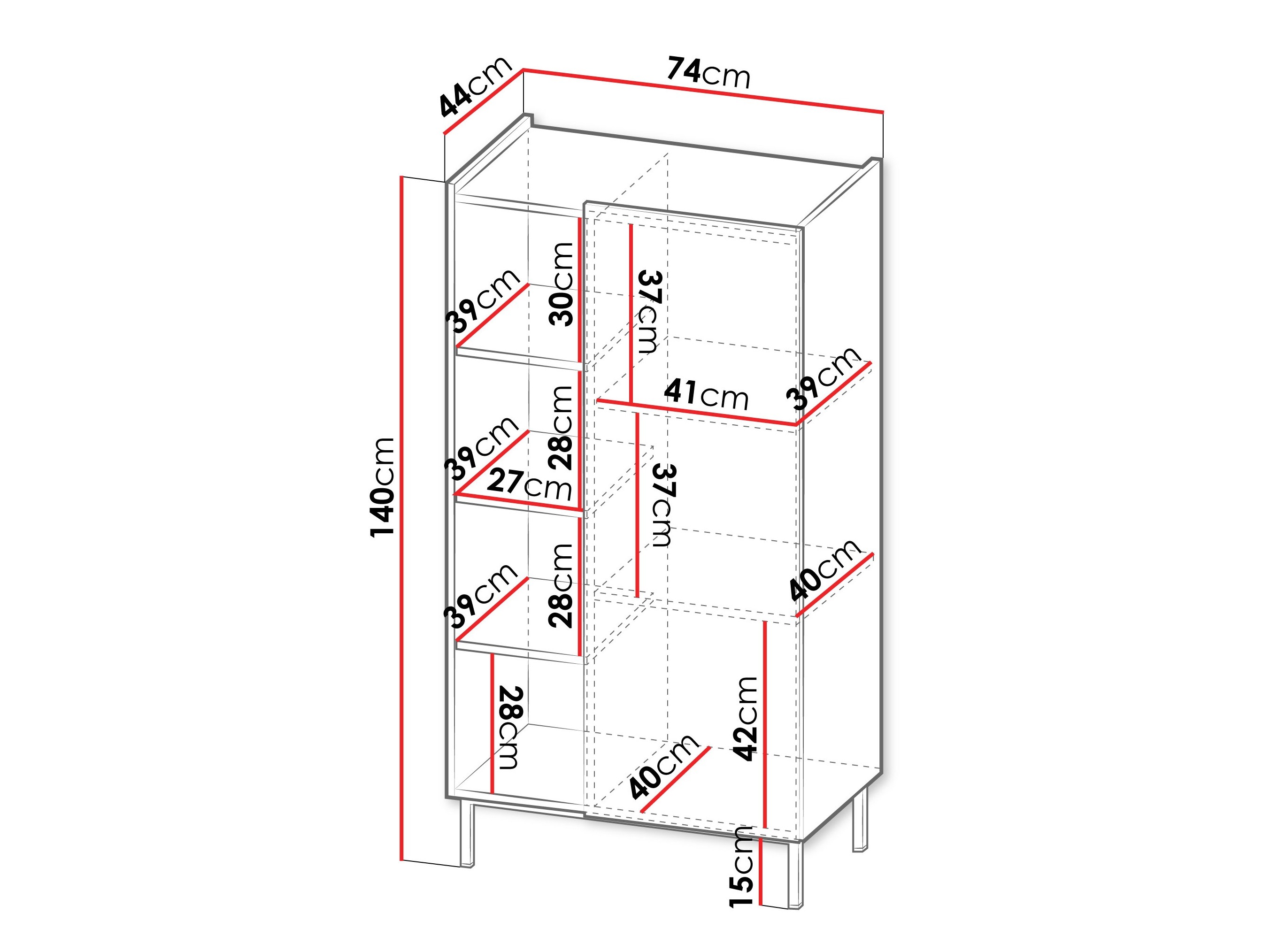 Boekenkast Veldome 101 (Kasjmier + Eiken)
