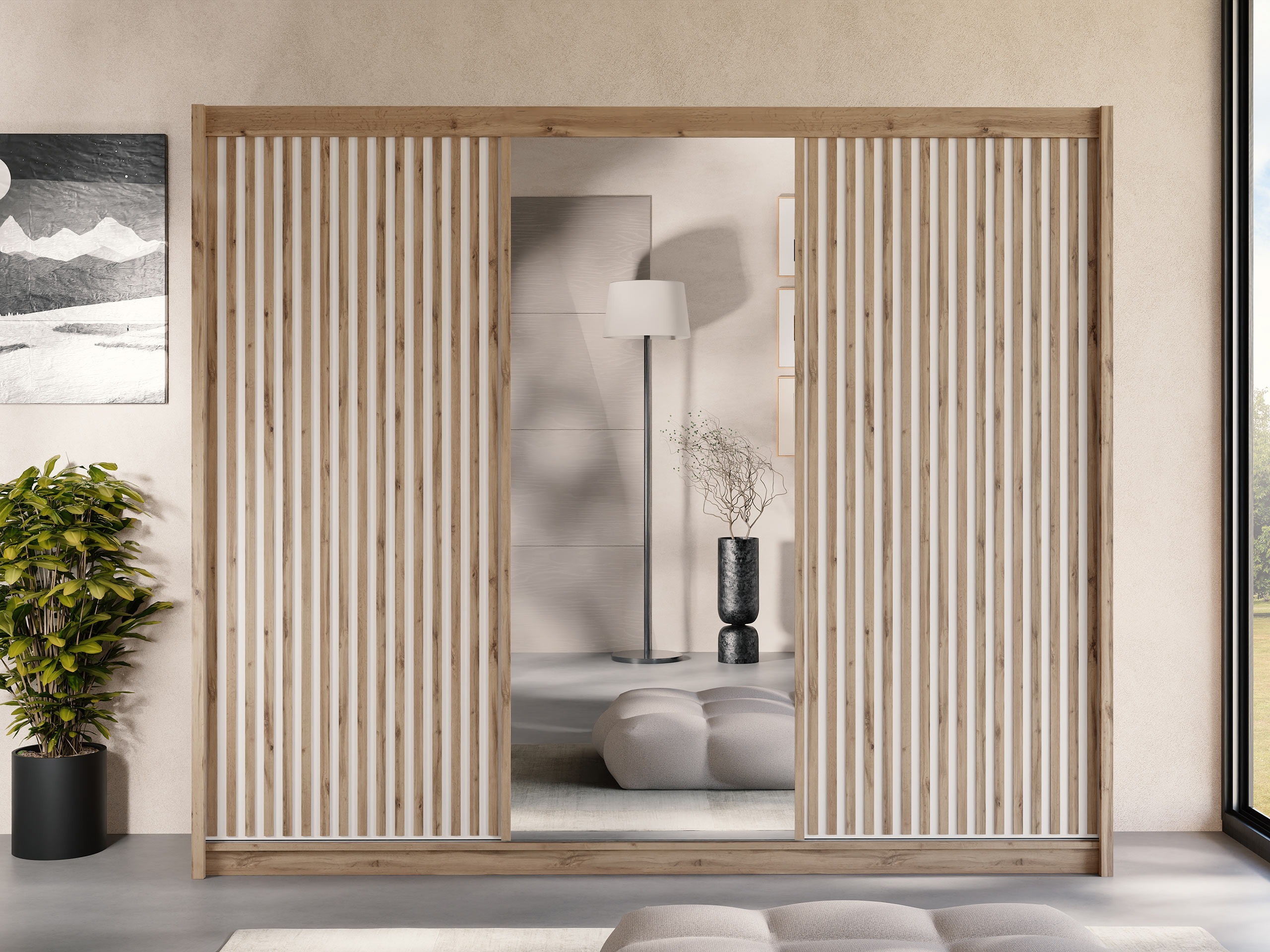 Kledingkast Gemes I (Wotan eik + Wit)