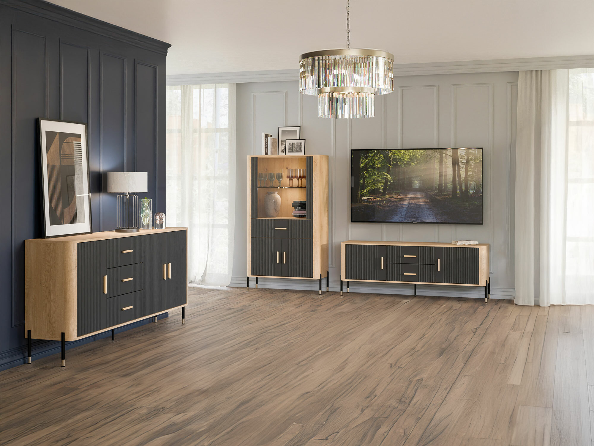 TV-meubel Flosora 103 (Antraciet)