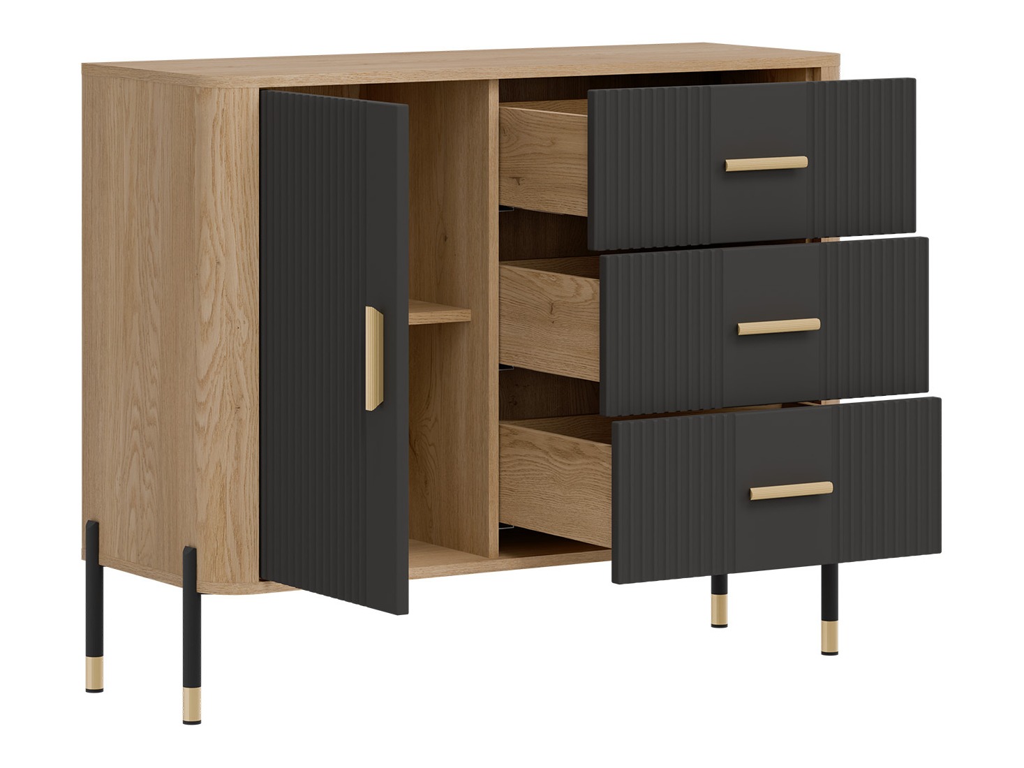 Ladekast Flosora 107 (Antraciet)