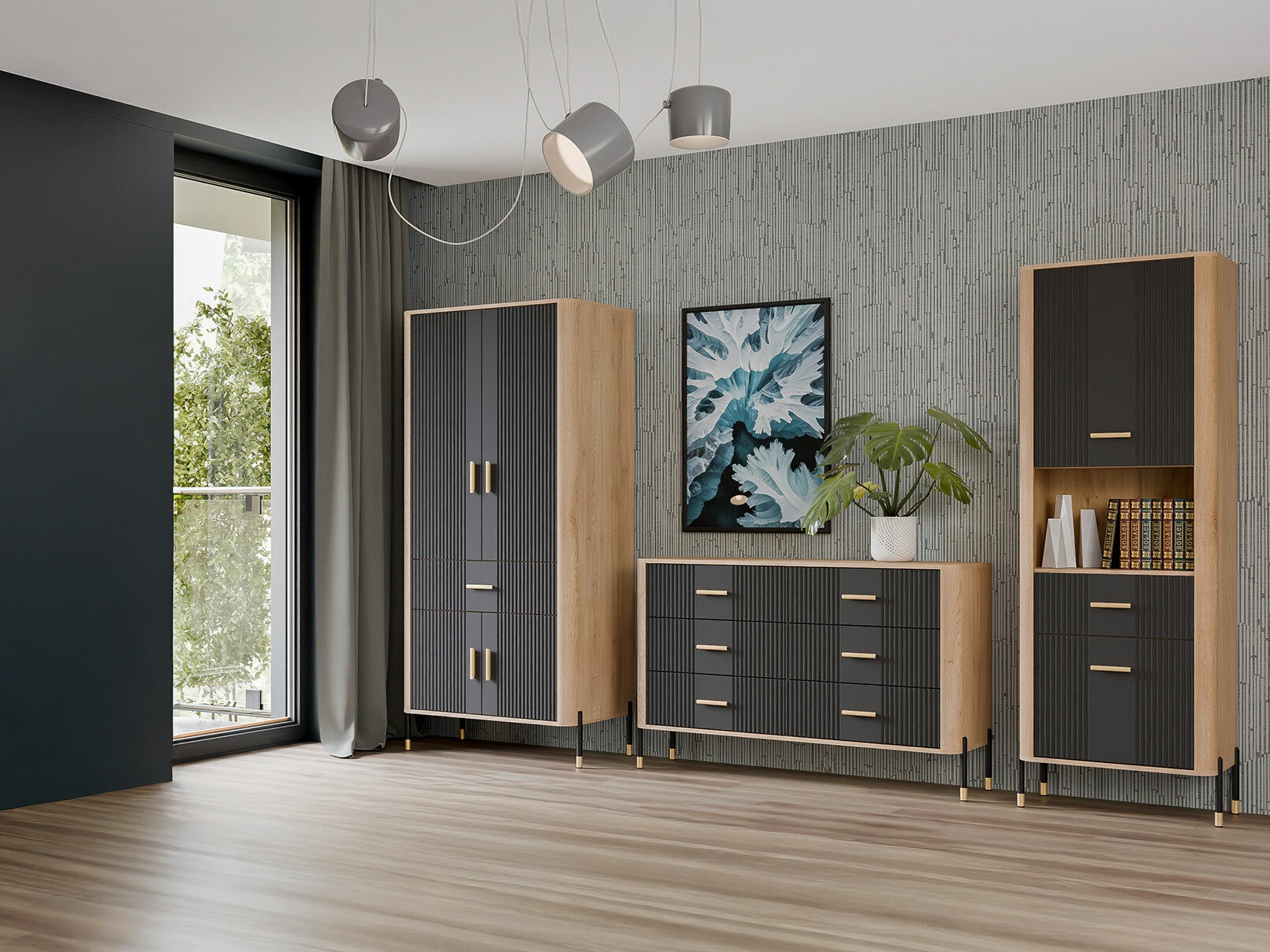 Ladekast Flosora 109 (Antraciet)