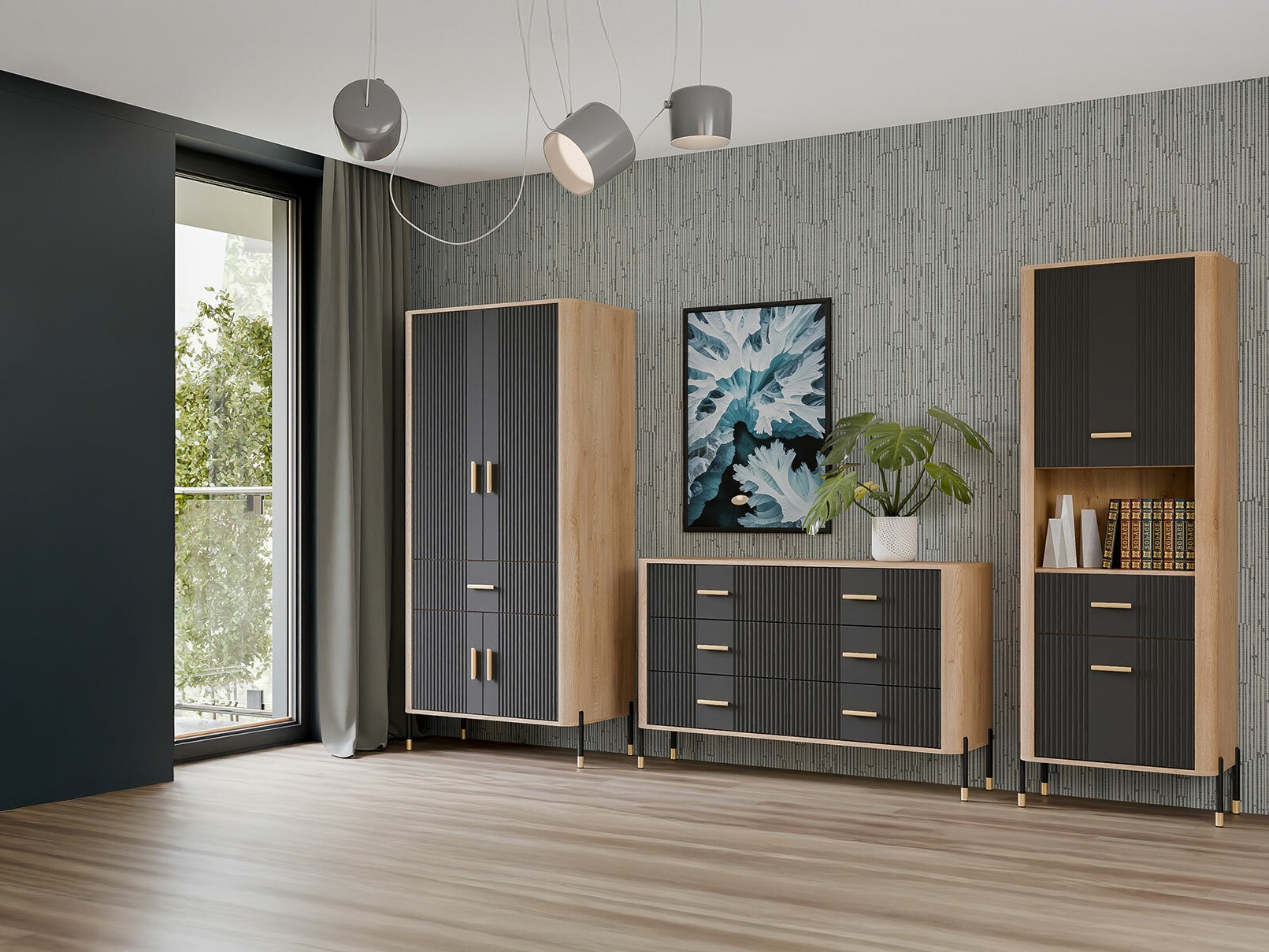 Ladekast Flosora 111 (Antraciet)