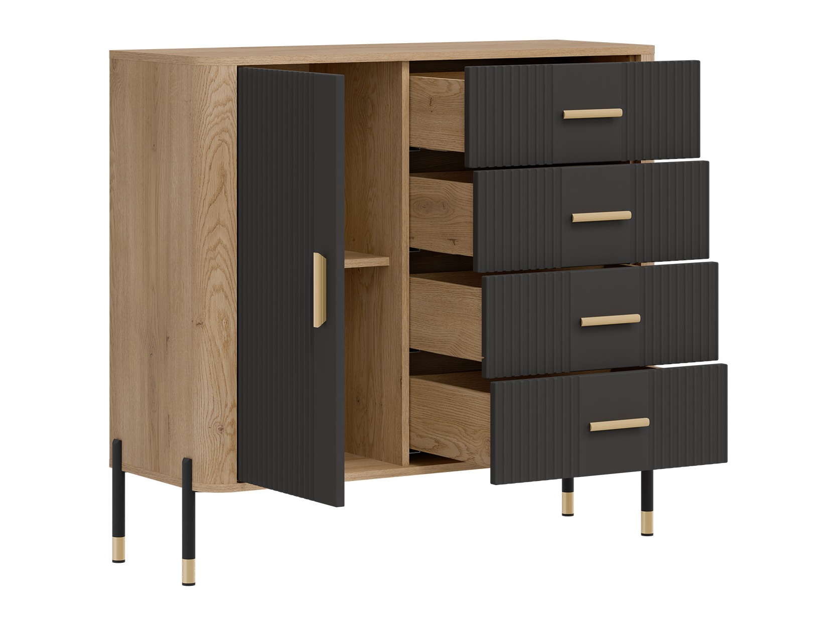 Ladekast Flosora 117 (Antraciet)