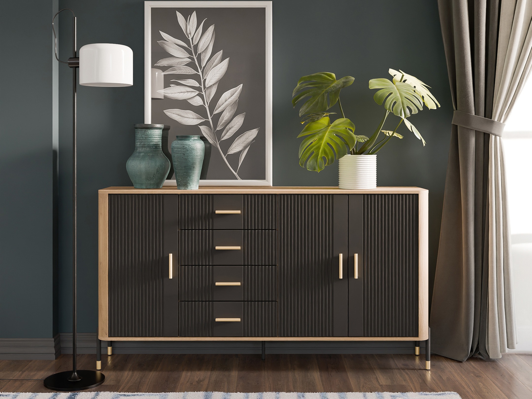 Ladekast Flosora 121 (Antraciet)