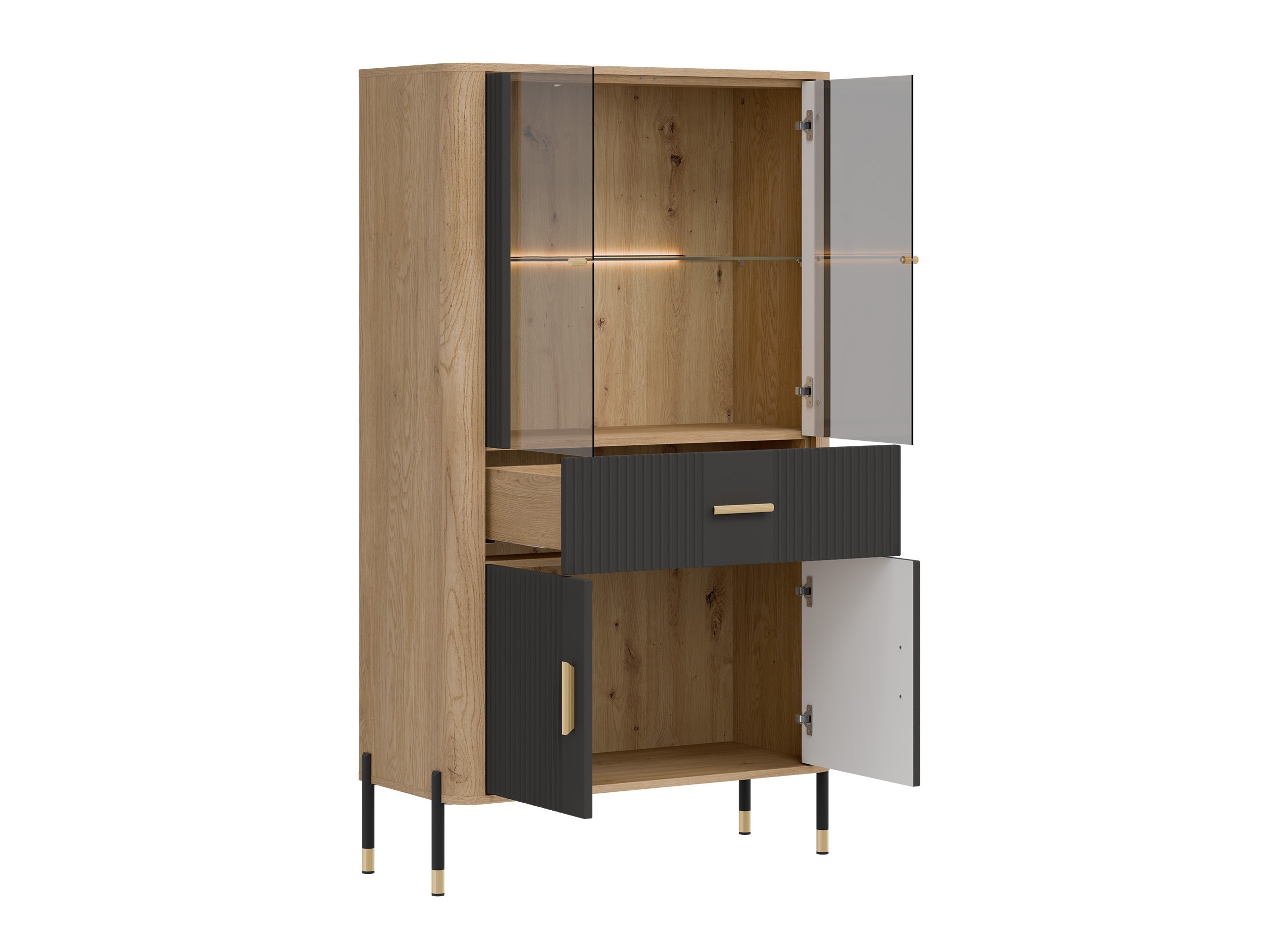 Boekenkast Flosora 125 (Antraciet)