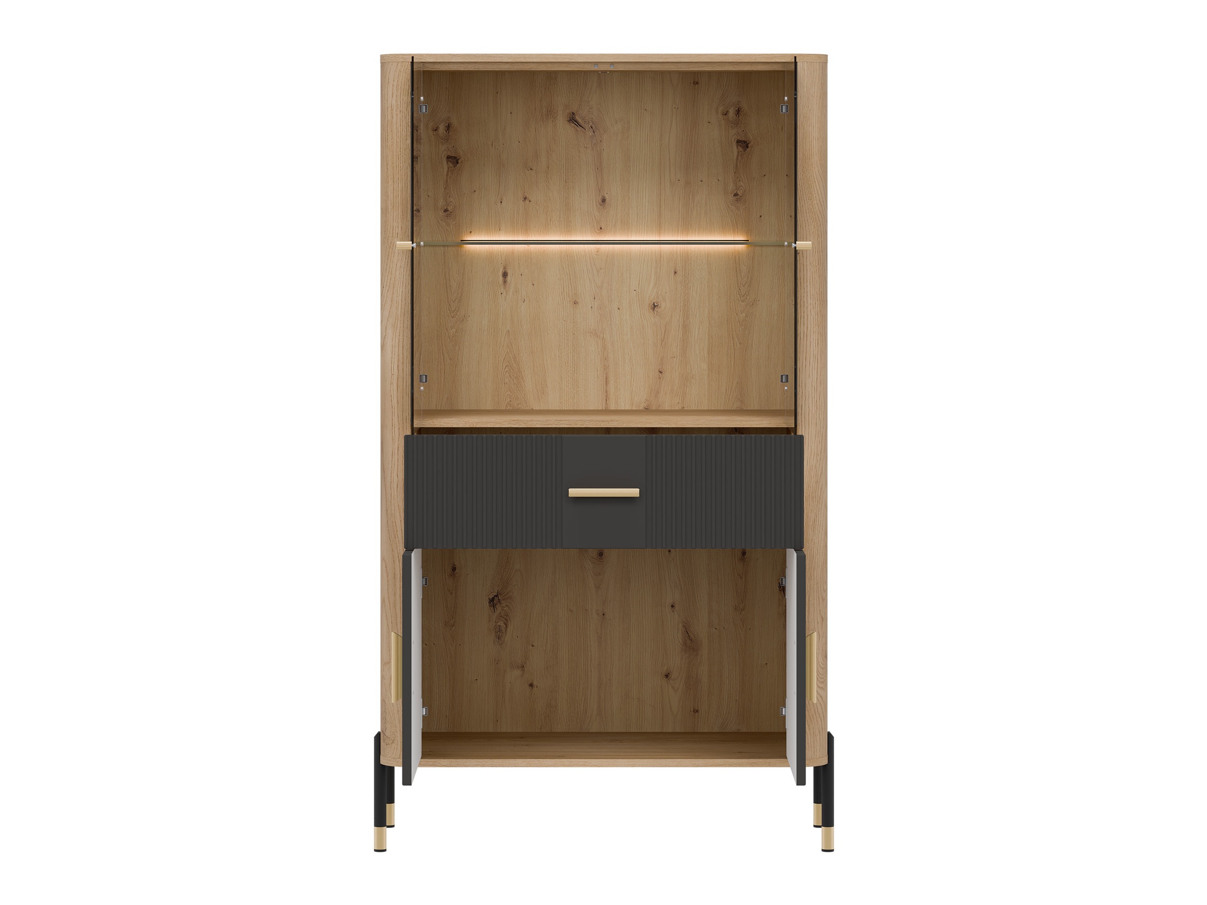 Boekenkast Flosora 125 (Antraciet)