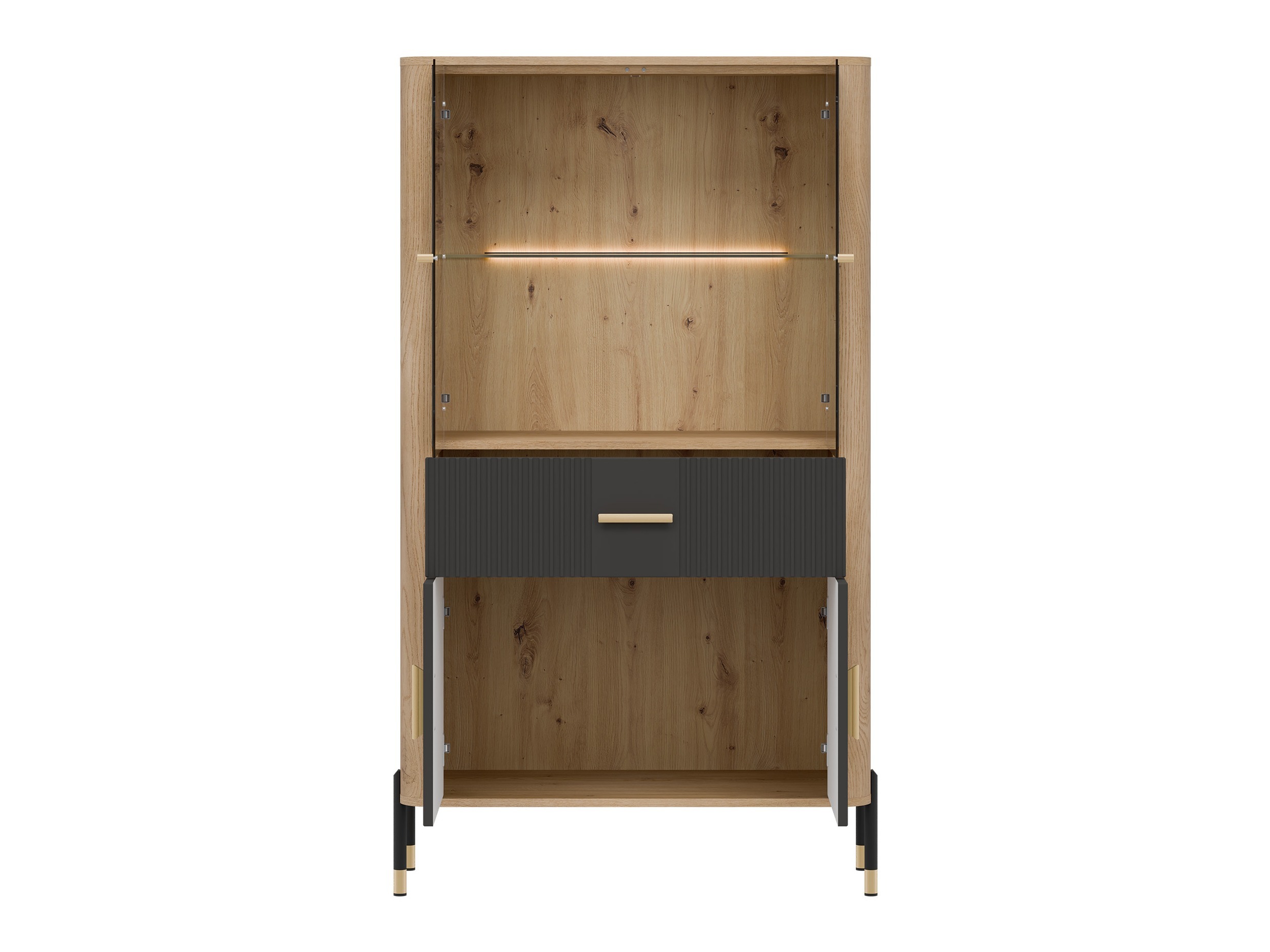 Boekenkast Flosora 125 (Antraciet)