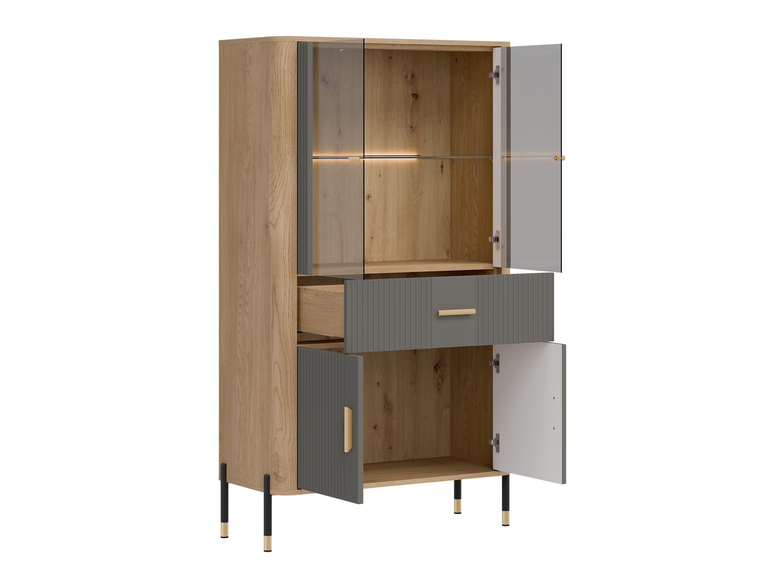 Boekenkast Flosora 125 (Grijs)