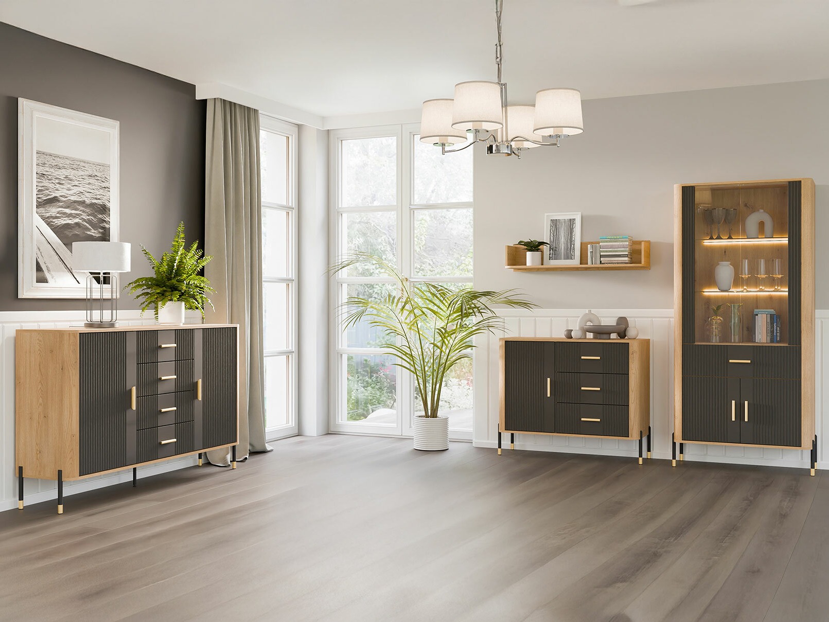 Boekenkast Flosora 129 (Antraciet)